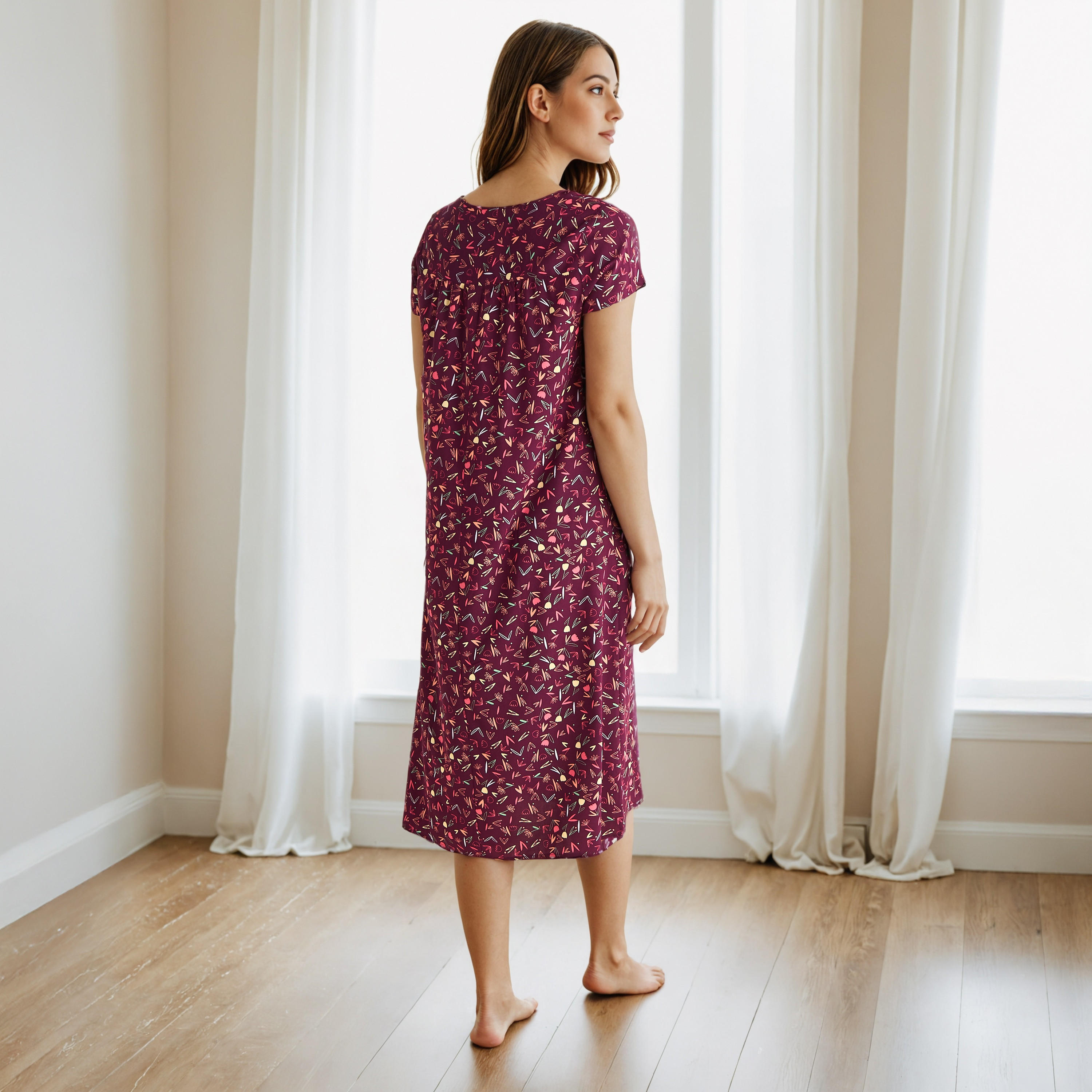 فستان نوم فيسكوز بطبعات زهور-women-clothing-nightwear-nighties-image-2