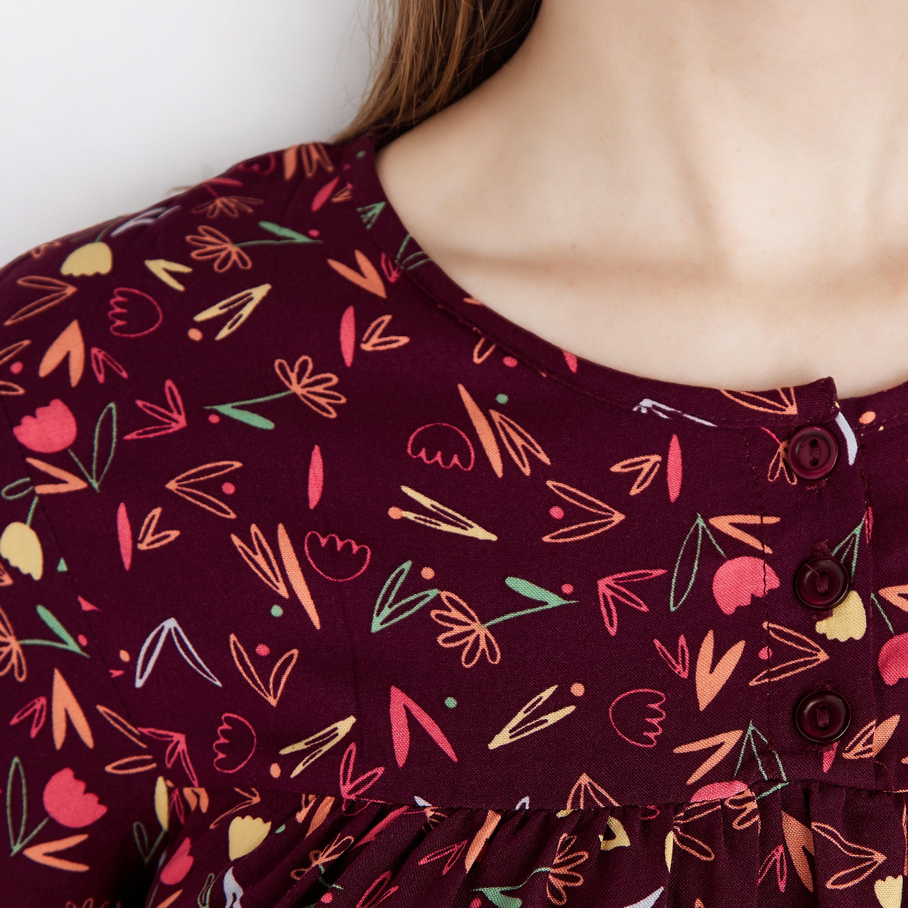 فستان نوم فيسكوز بطبعات زهور-women-clothing-nightwear-nighties-image-4