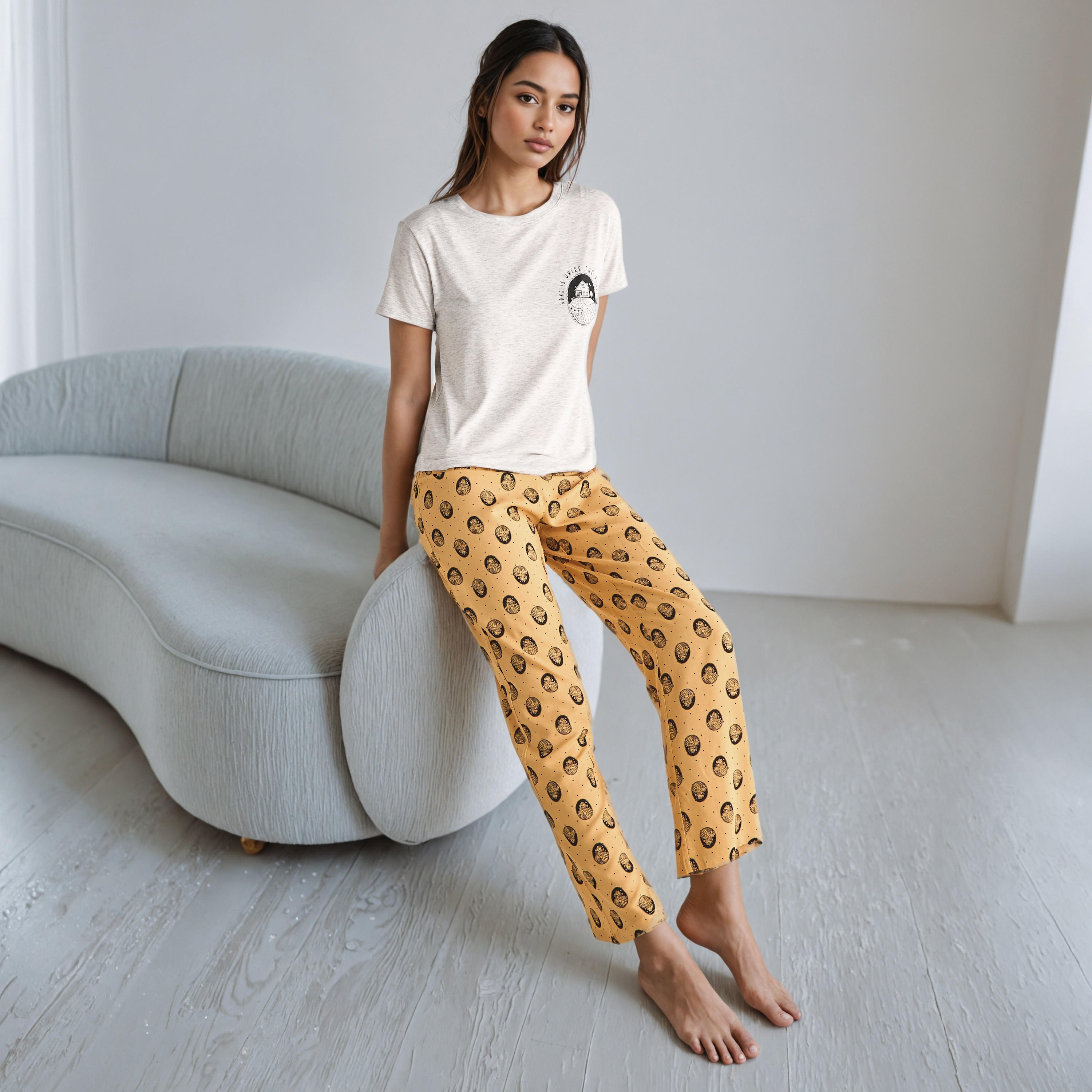 طقم بيجاما بطبعات زهور-women-clothing-nightwear-pyjamas-longsets-image-6