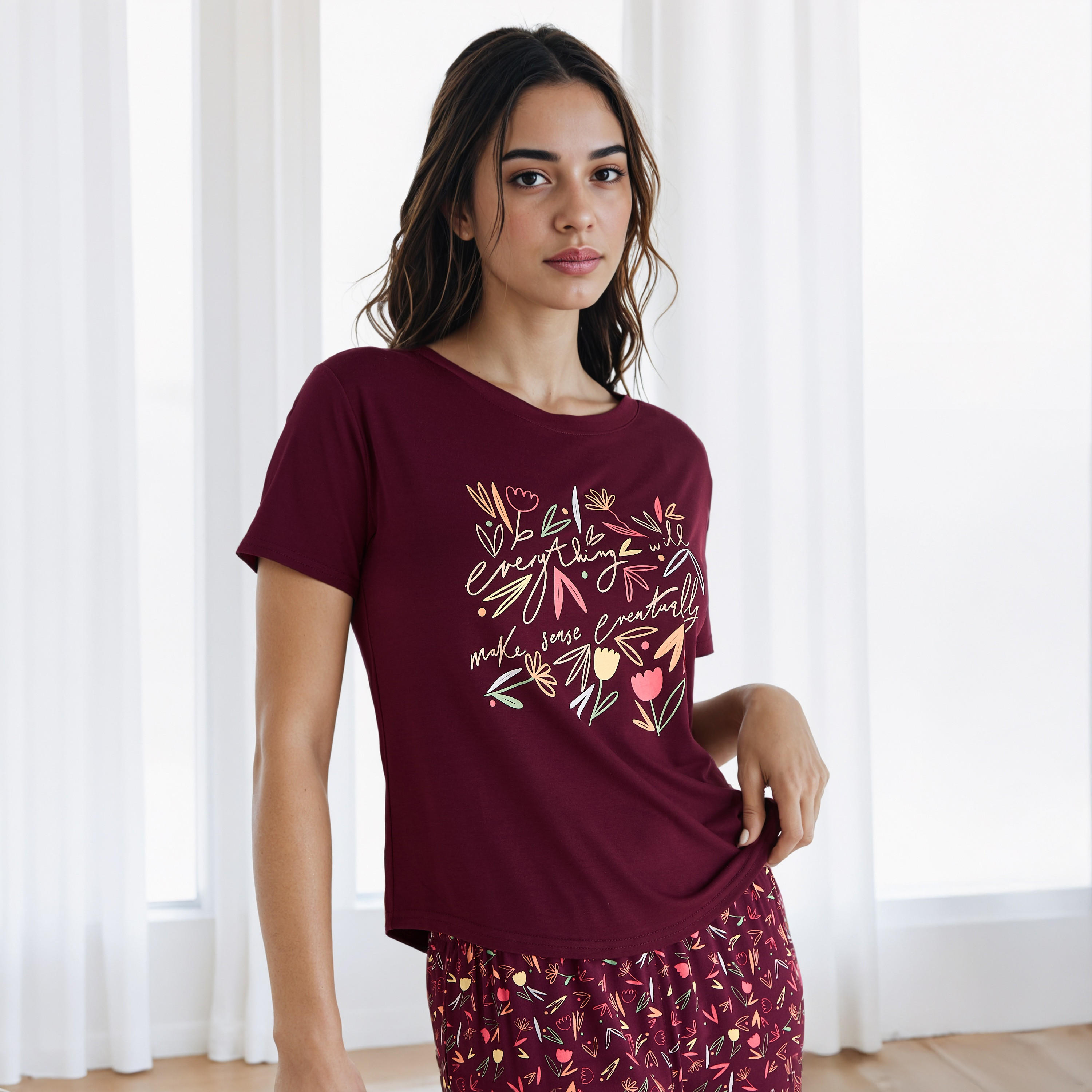 Floral Print Viscose Pyjama Set-women-clothing-nightwear-pyjamas-longsets-image-2