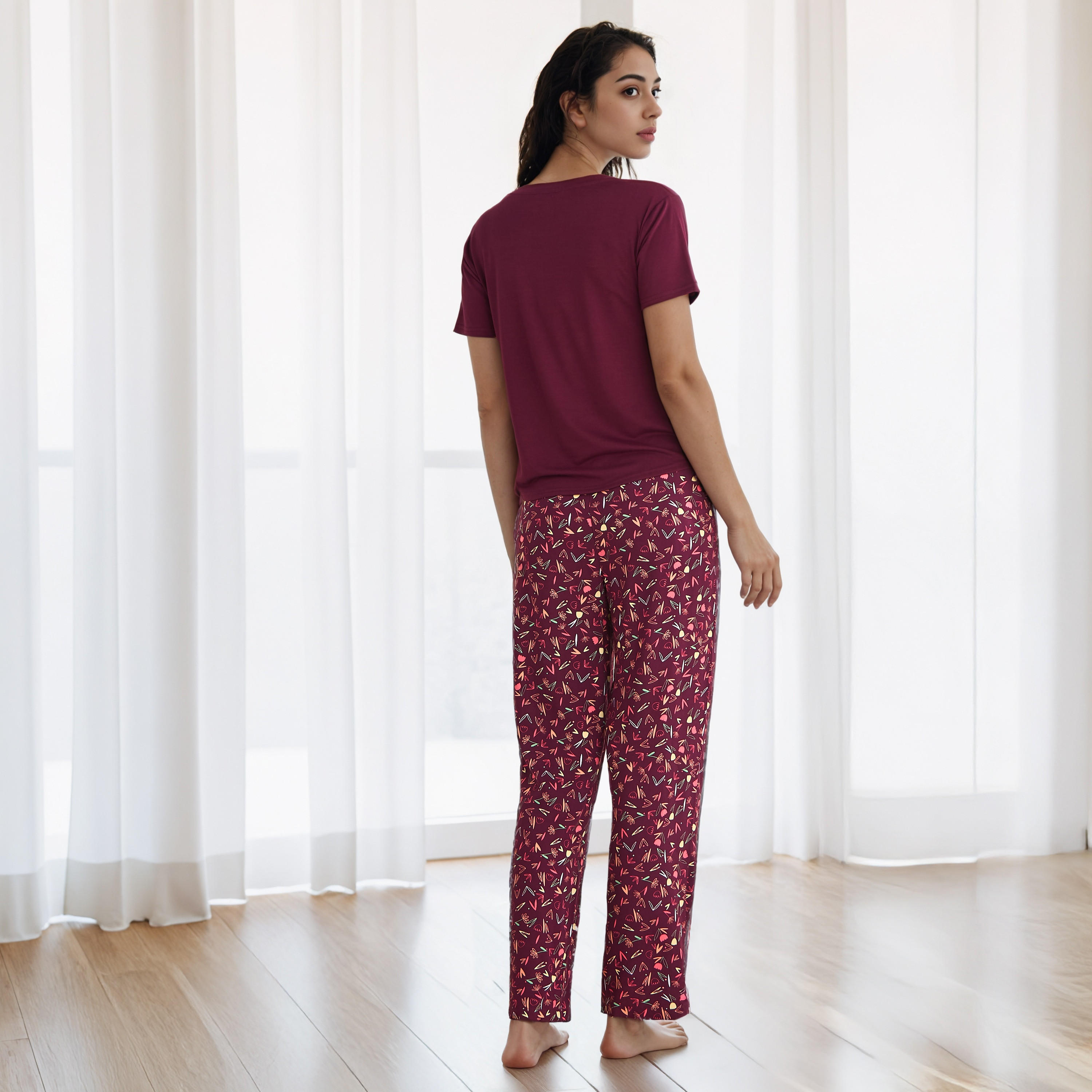 Floral Print Viscose Pyjama Set-women-clothing-nightwear-pyjamas-longsets-image-3