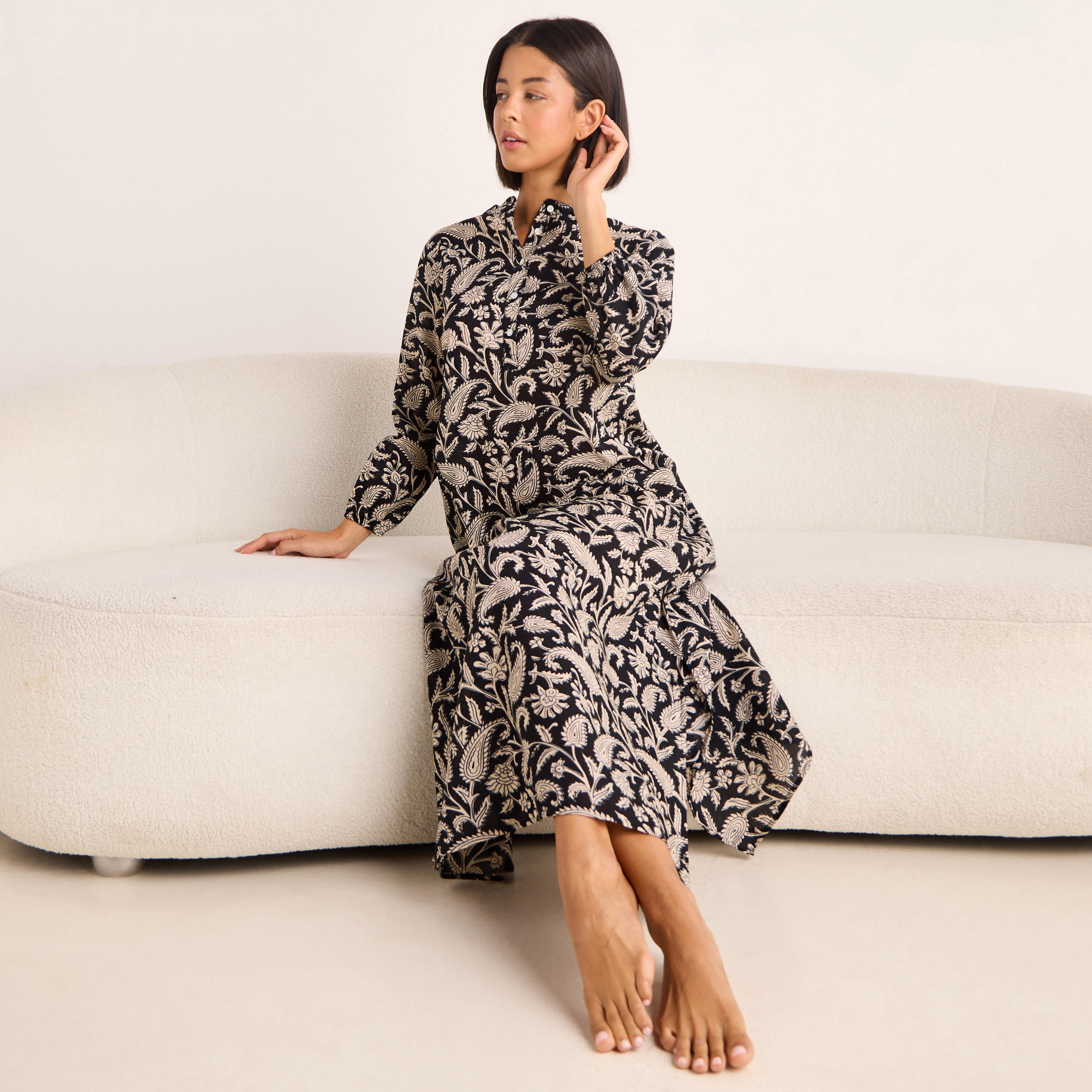 Printed Cotton Night Gown-women-clothing-nightwear-nighties-image-1