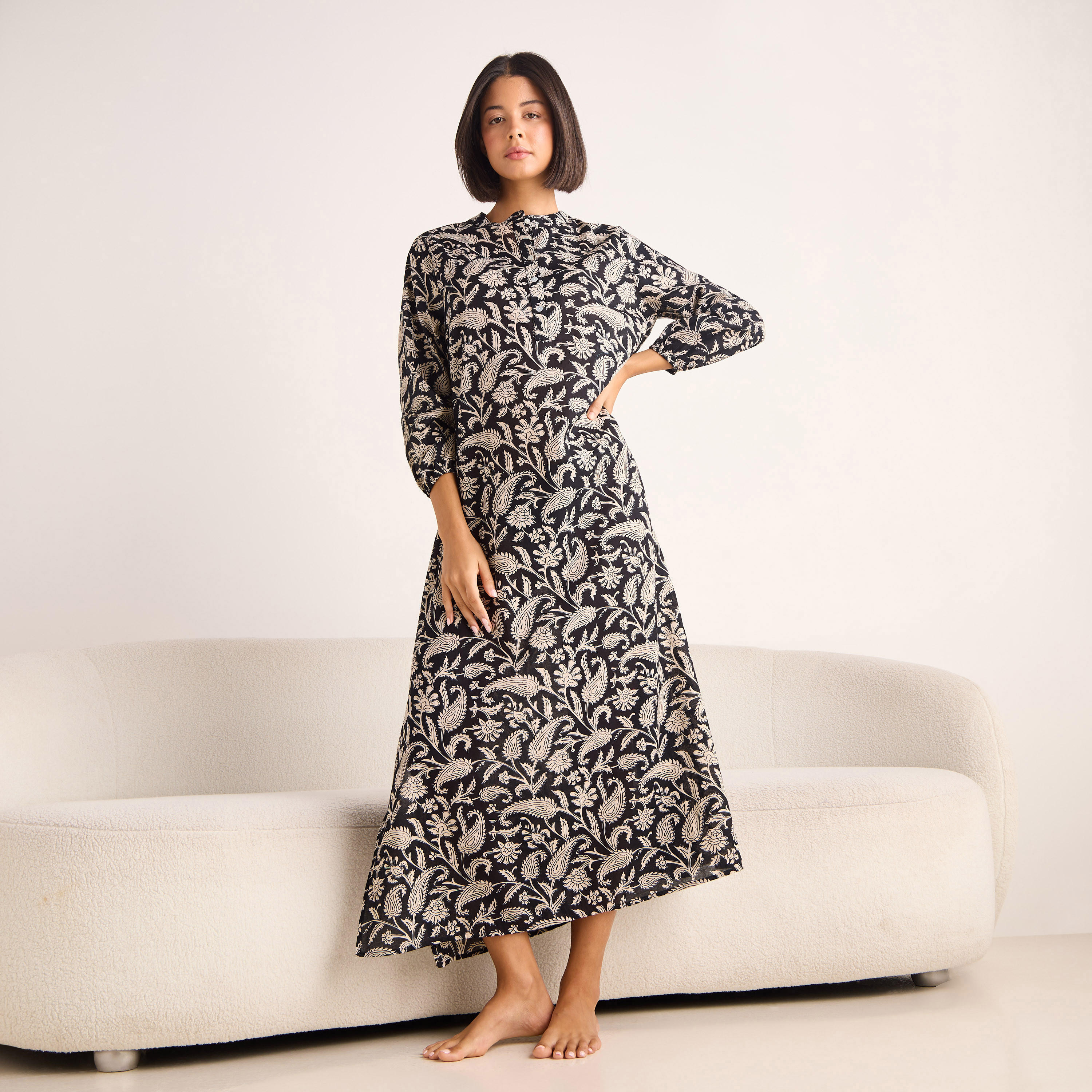 Printed Cotton Night Gown-women-clothing-nightwear-nighties-image-2