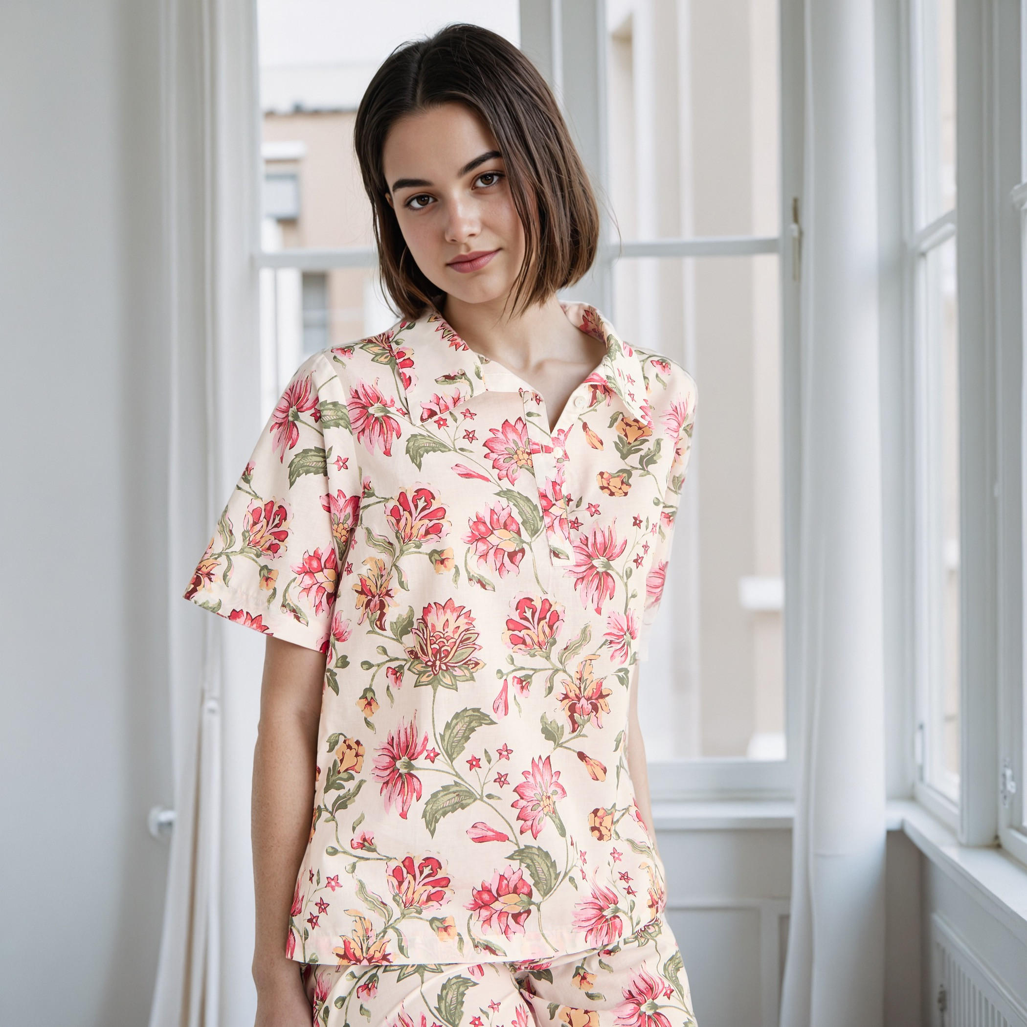 Floral Print Cotton Pyjama Set-women-clothing-nightwear-pyjamas-longsets-image-2