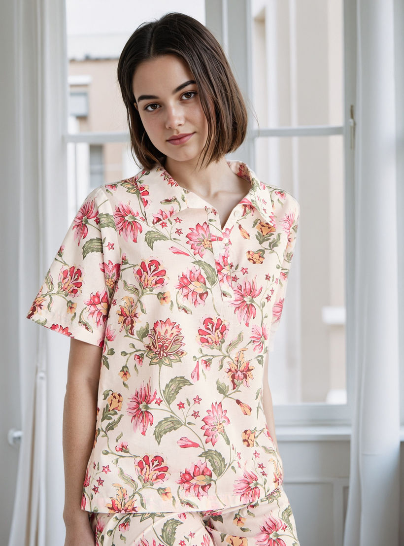 Floral Print Cotton Pyjama Set-women-clothing-nightwear-pyjamas-longsets-image-2