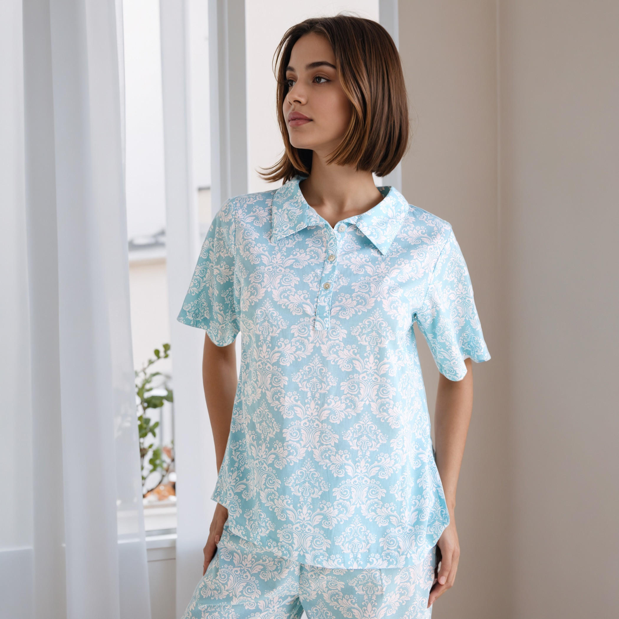 طقم بيجاما قطن بطبعات-women-clothing-nightwear-pyjamas-longsets-image-5