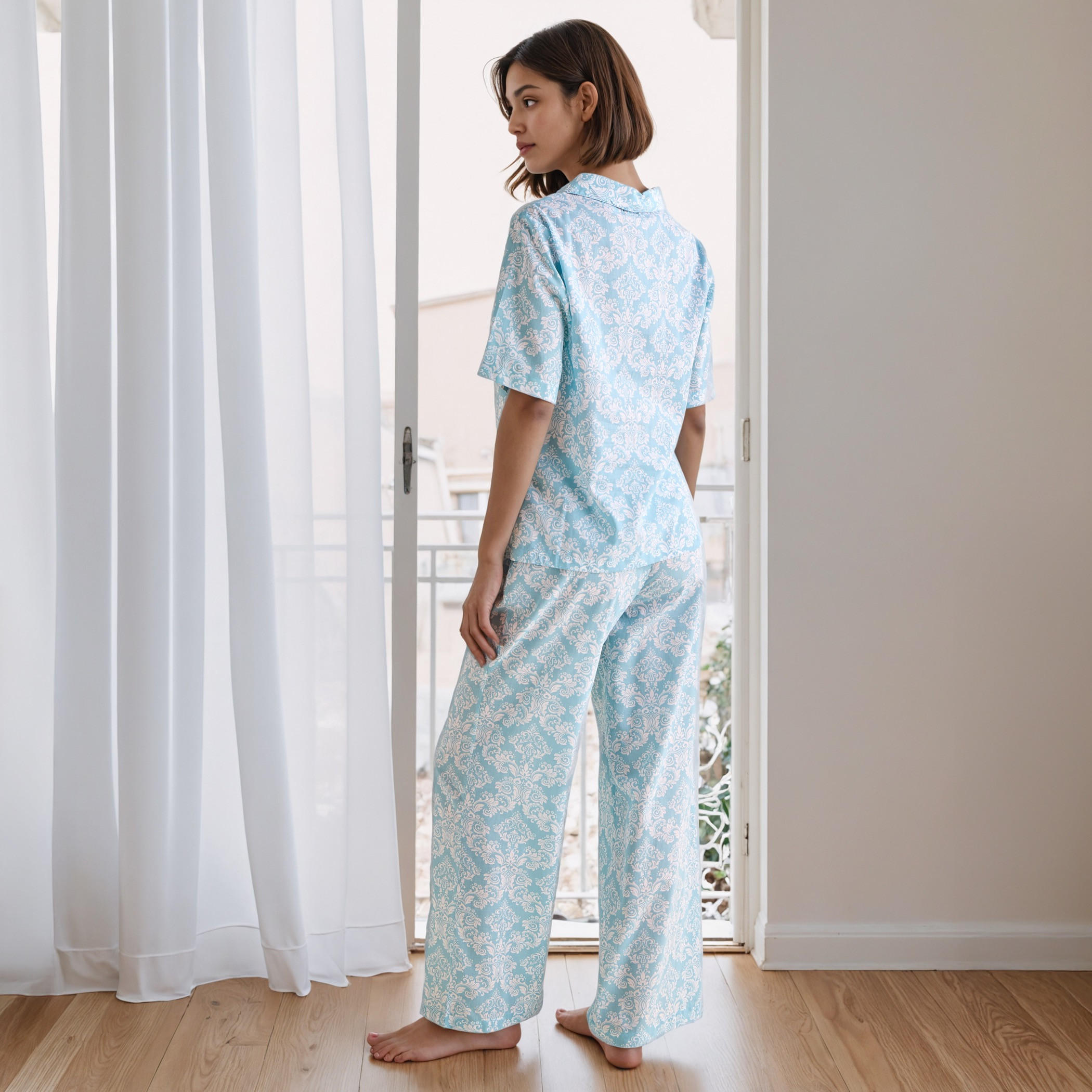 طقم بيجاما قطن بطبعات-women-clothing-nightwear-pyjamas-longsets-image-4