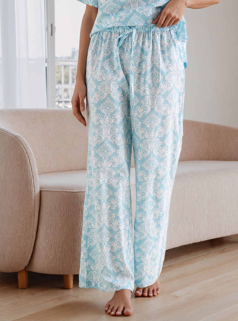 طقم بيجاما قطن بطبعات-women-clothing-nightwear-pyjamas-longsets-image-3