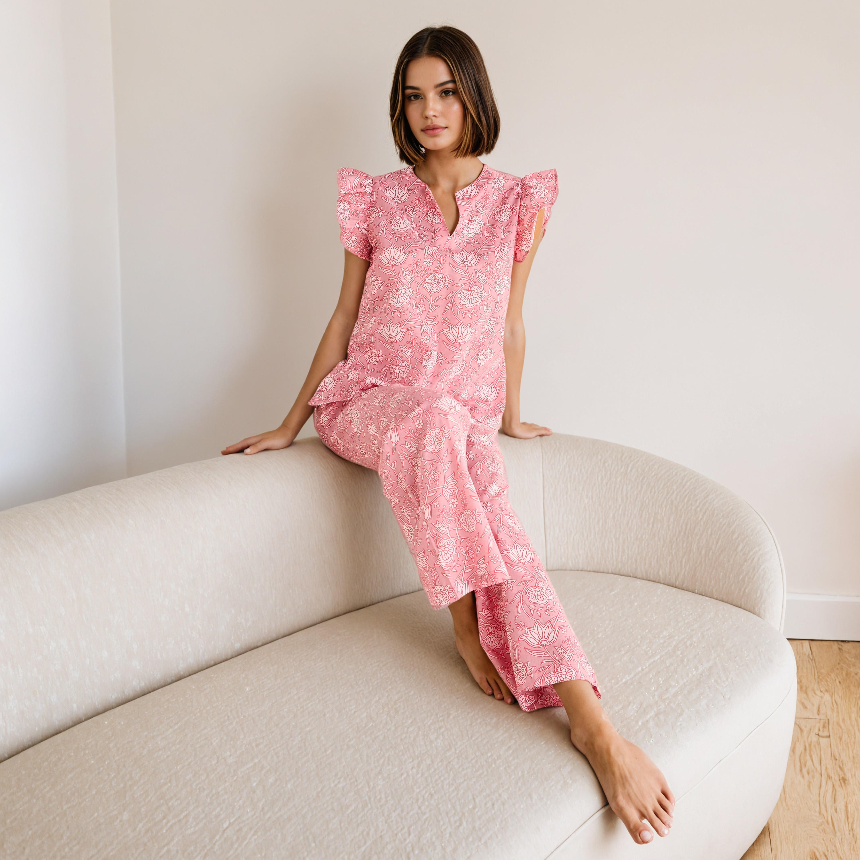 طقم بيجاما قطن بطبعات-women-clothing-nightwear-pyjamas-longsets-image-6