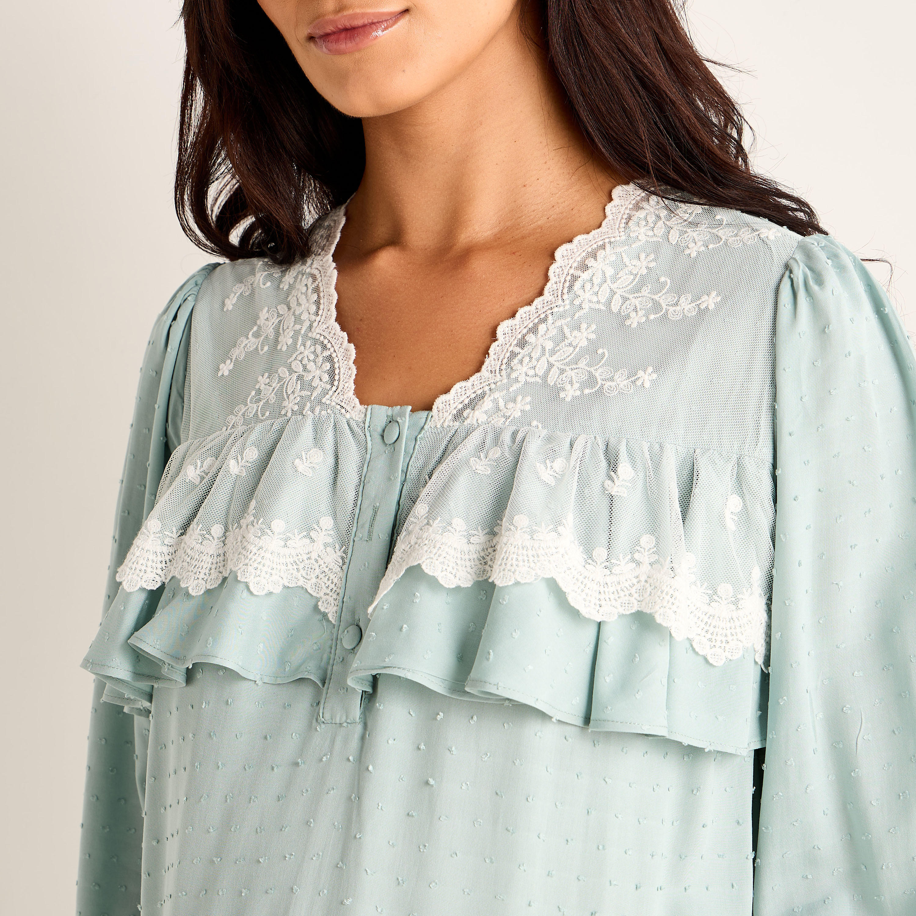 فستان نوم للحوامل بحواف دانتيل-women-clothing-maternity-nightwear-image-2