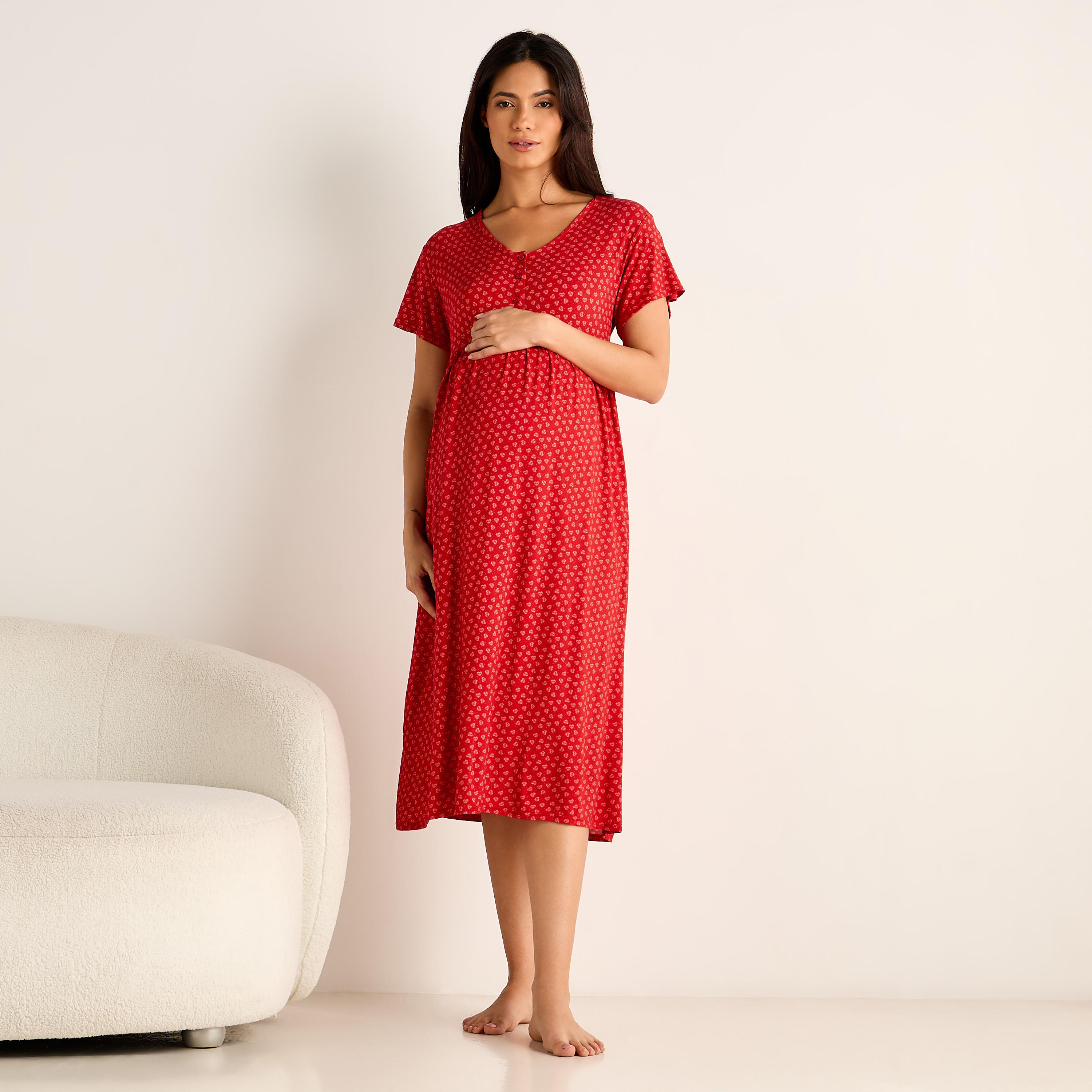 فستان نوم للحوامل بطبعات-women-clothing-maternity-nightwear-image-4