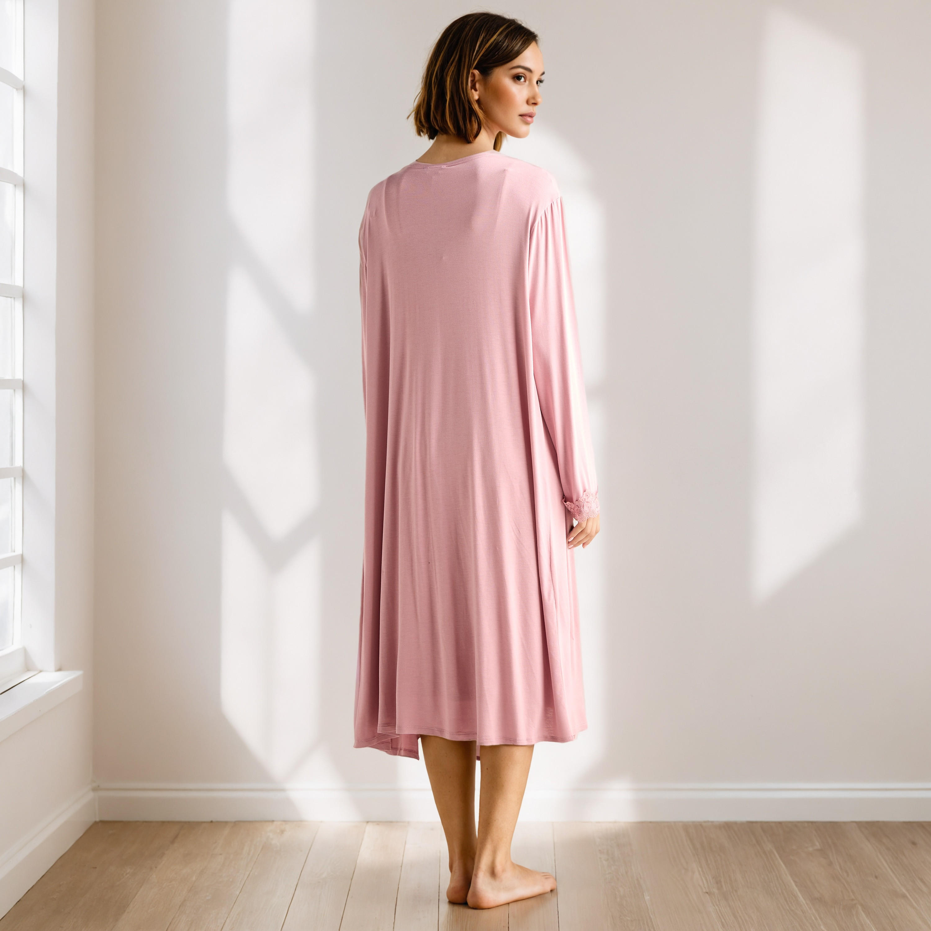 Lace Trim Slip Dress with Robe-women-clothing-nightwear-nighties-image-3