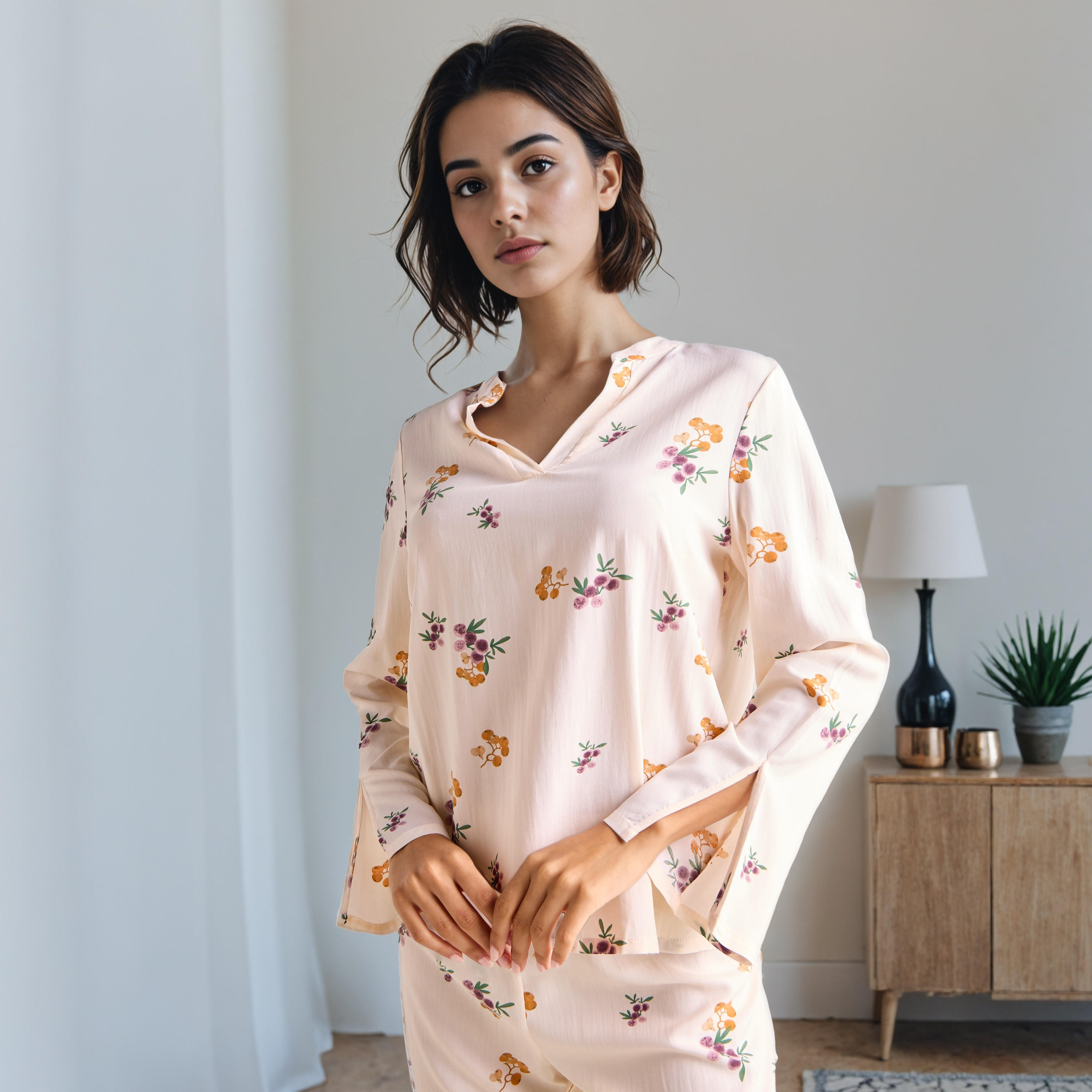 طقم بيجاما أنيق بطبعات-women-clothing-nightwear-pyjamas-longsets-image-2