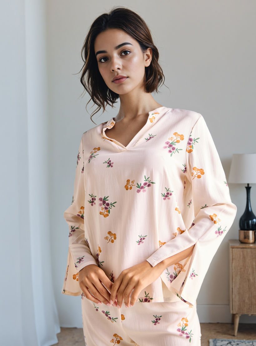 طقم بيجاما أنيق بطبعات-women-clothing-nightwear-pyjamas-longsets-image-2