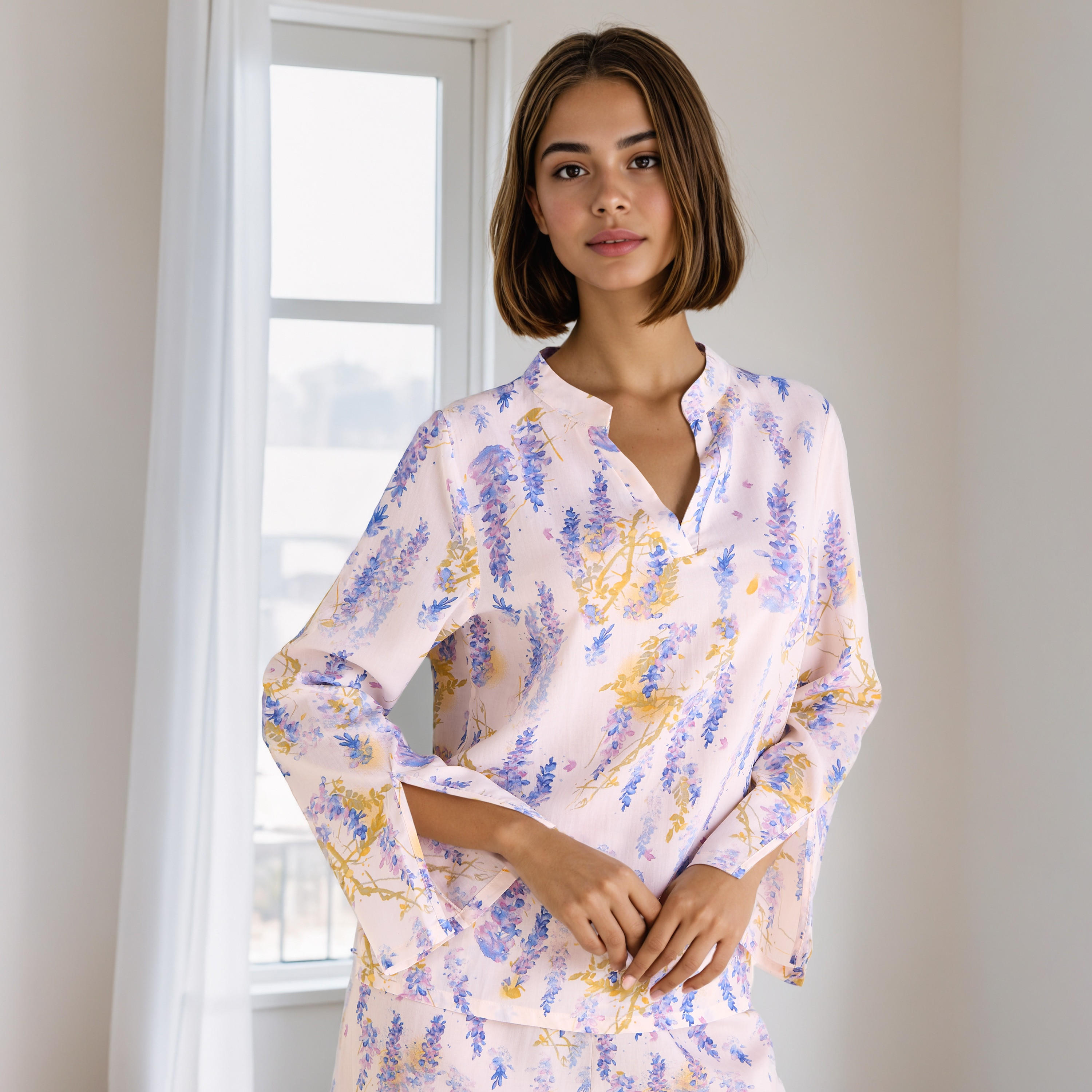 Floral Print Pyjama Set-women-clothing-nightwear-pyjamas-longsets-image-2