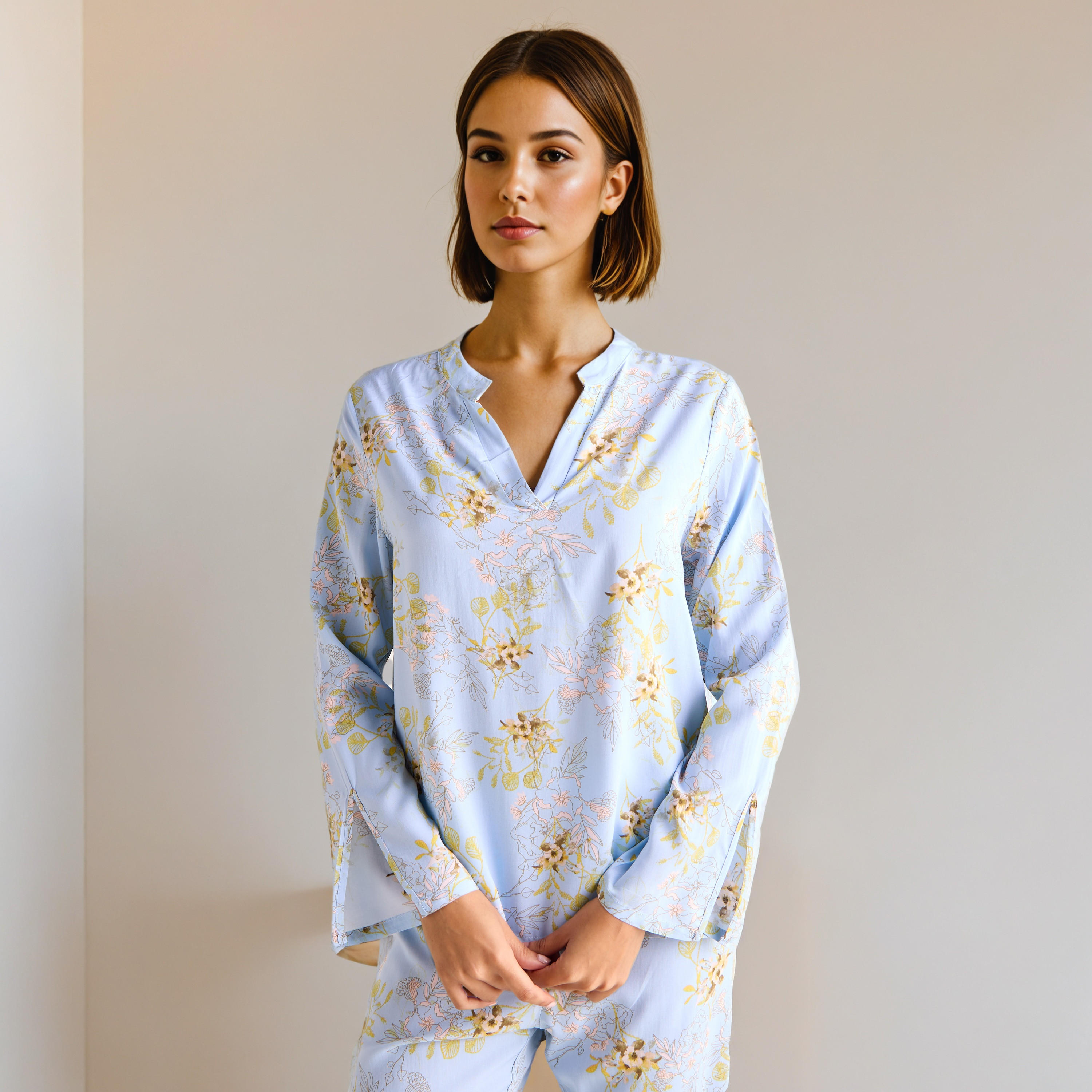 Floral Print Pyjama Set-women-clothing-nightwear-pyjamas-longsets-image-2