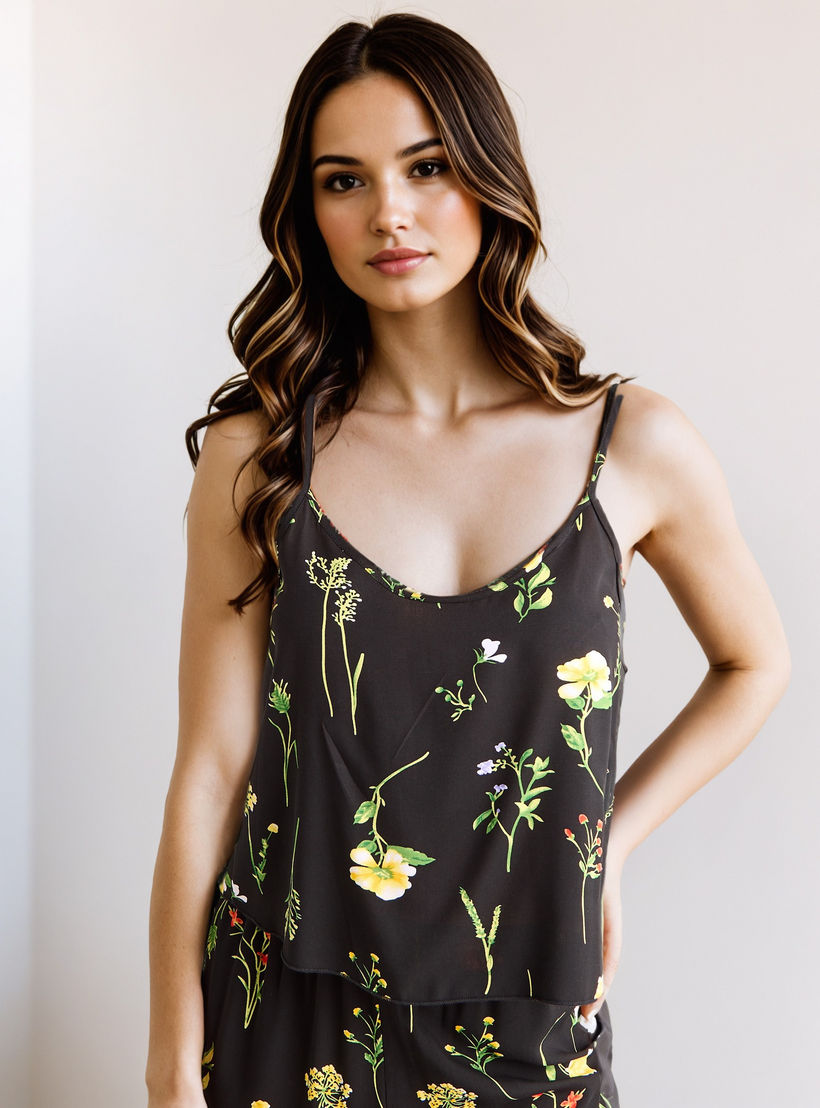 طقم بيجاما وروب بطبعات زهرية-women-clothing-nightwear-pyjamas-longsets-image-3