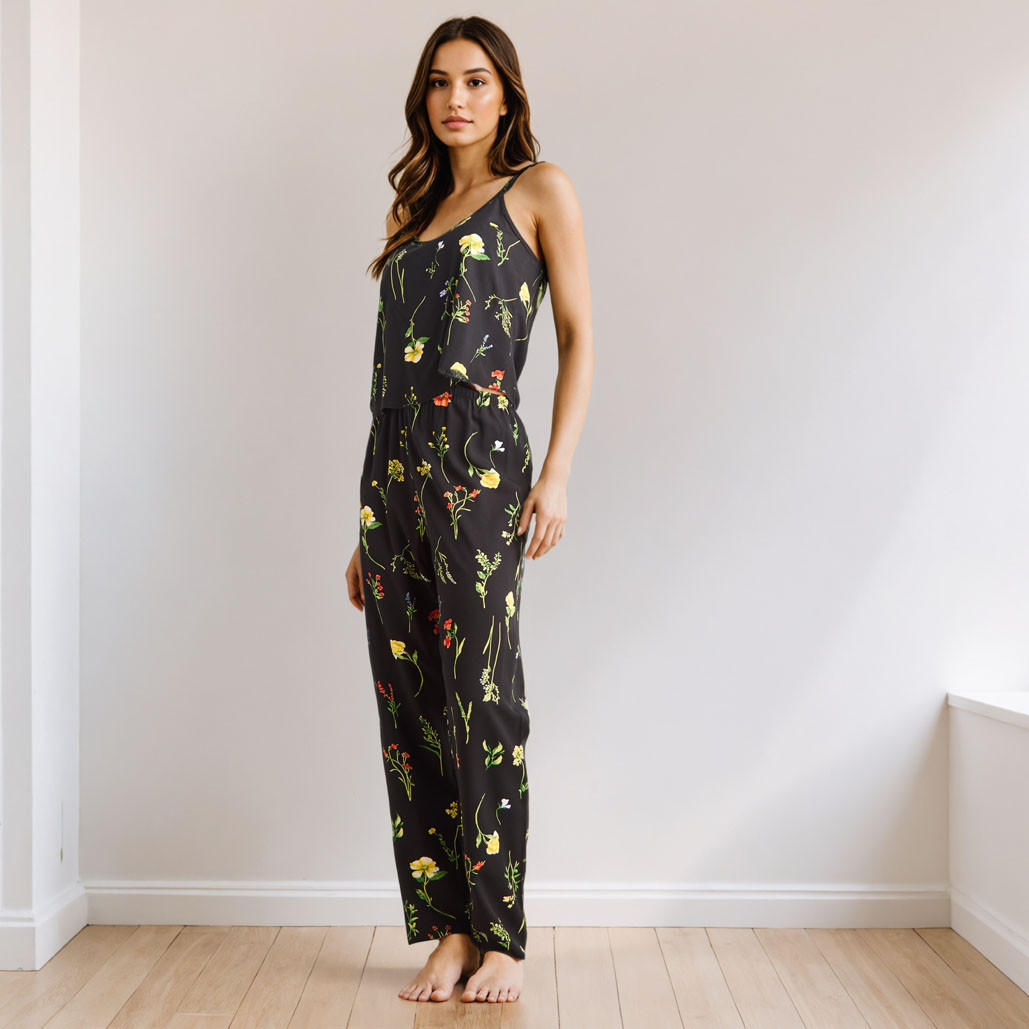 طقم بيجاما وروب بطبعات زهرية-women-clothing-nightwear-pyjamas-longsets-image-5