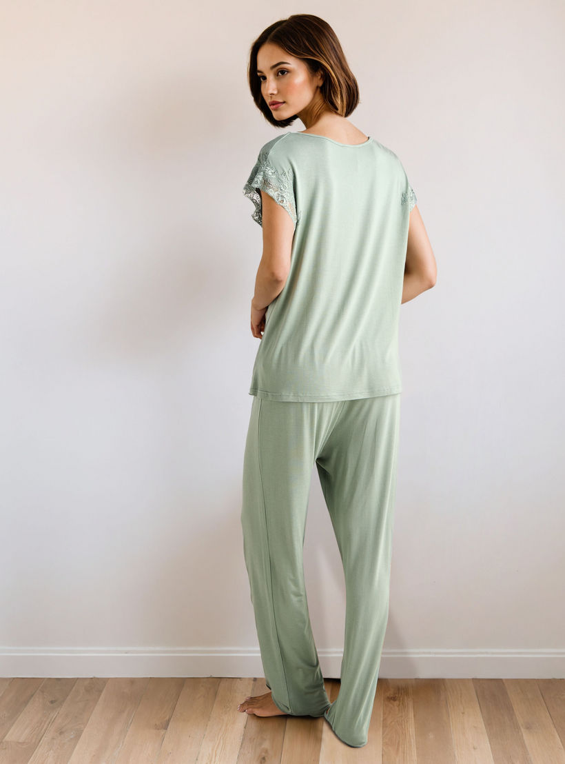 Lace Trim Pyjama Set-women-clothing-nightwear-pyjamas-longsets-image-3