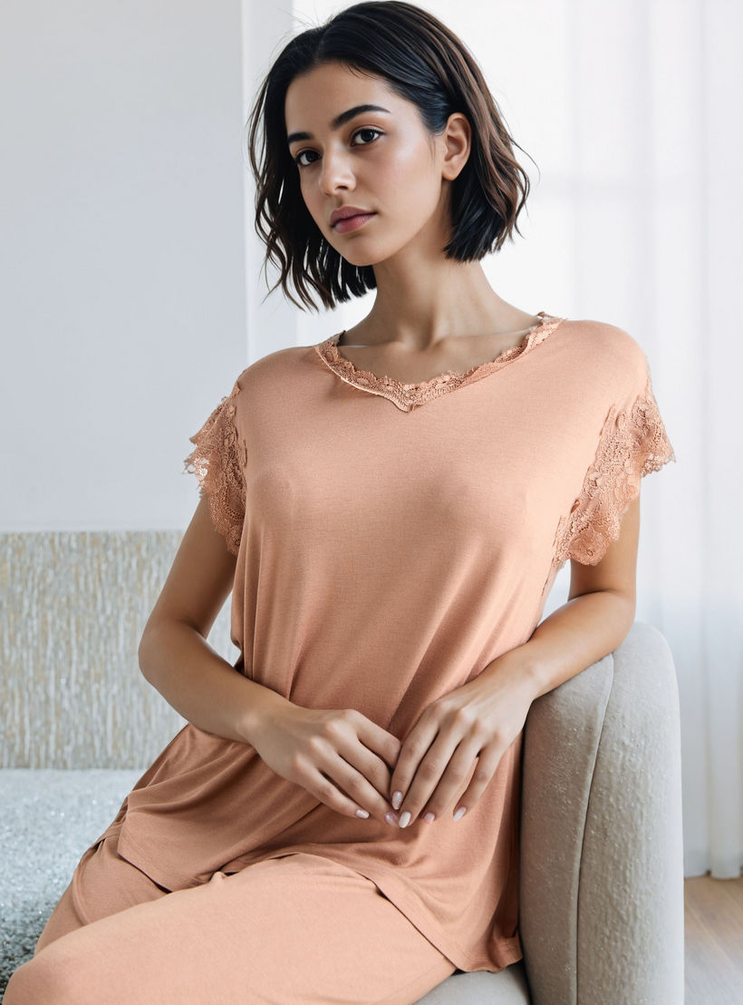 Lace Trim Pyjama Set-women-clothing-nightwear-pyjamas-longsets-image-2