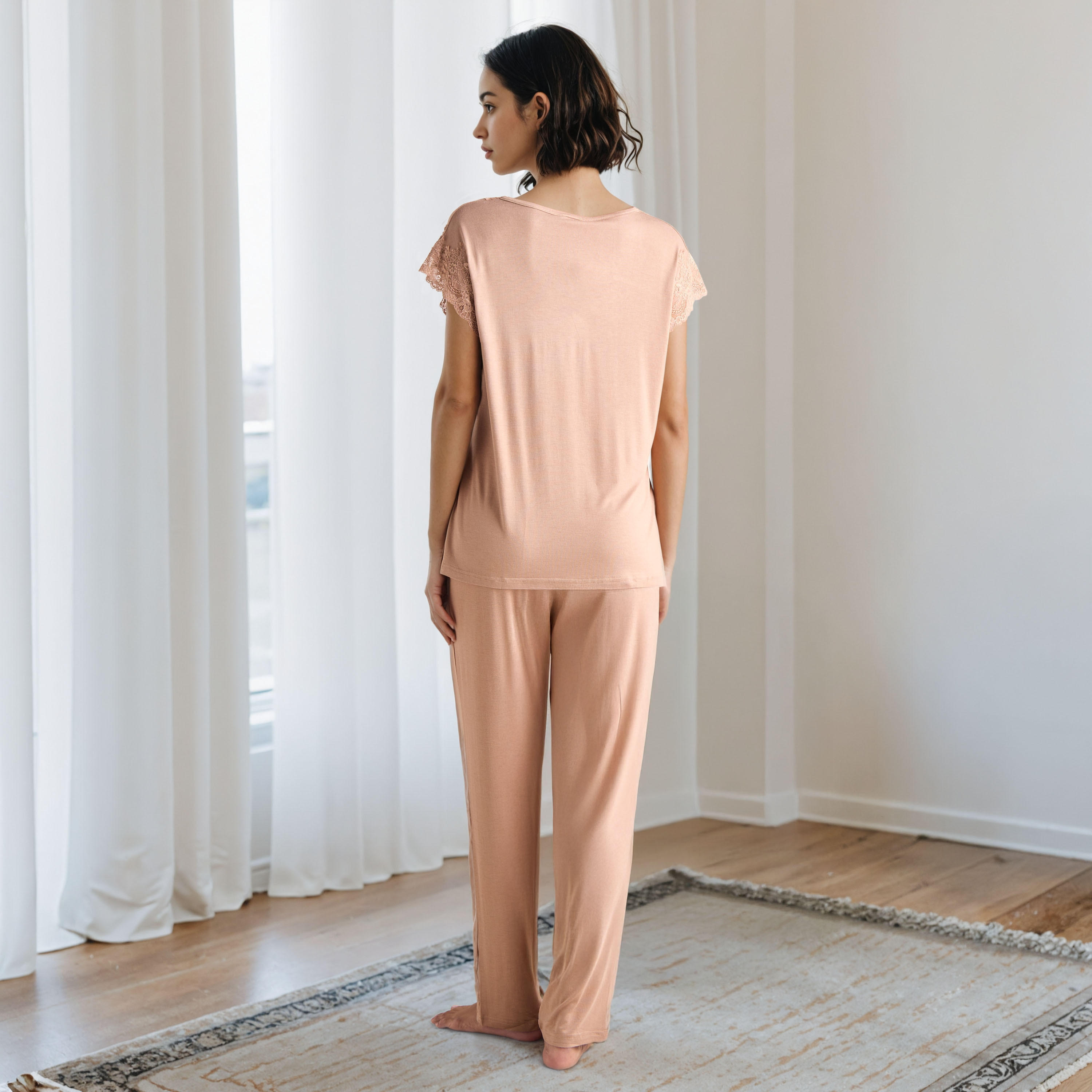 Lace Trim Pyjama Set-women-clothing-nightwear-pyjamas-longsets-image-3