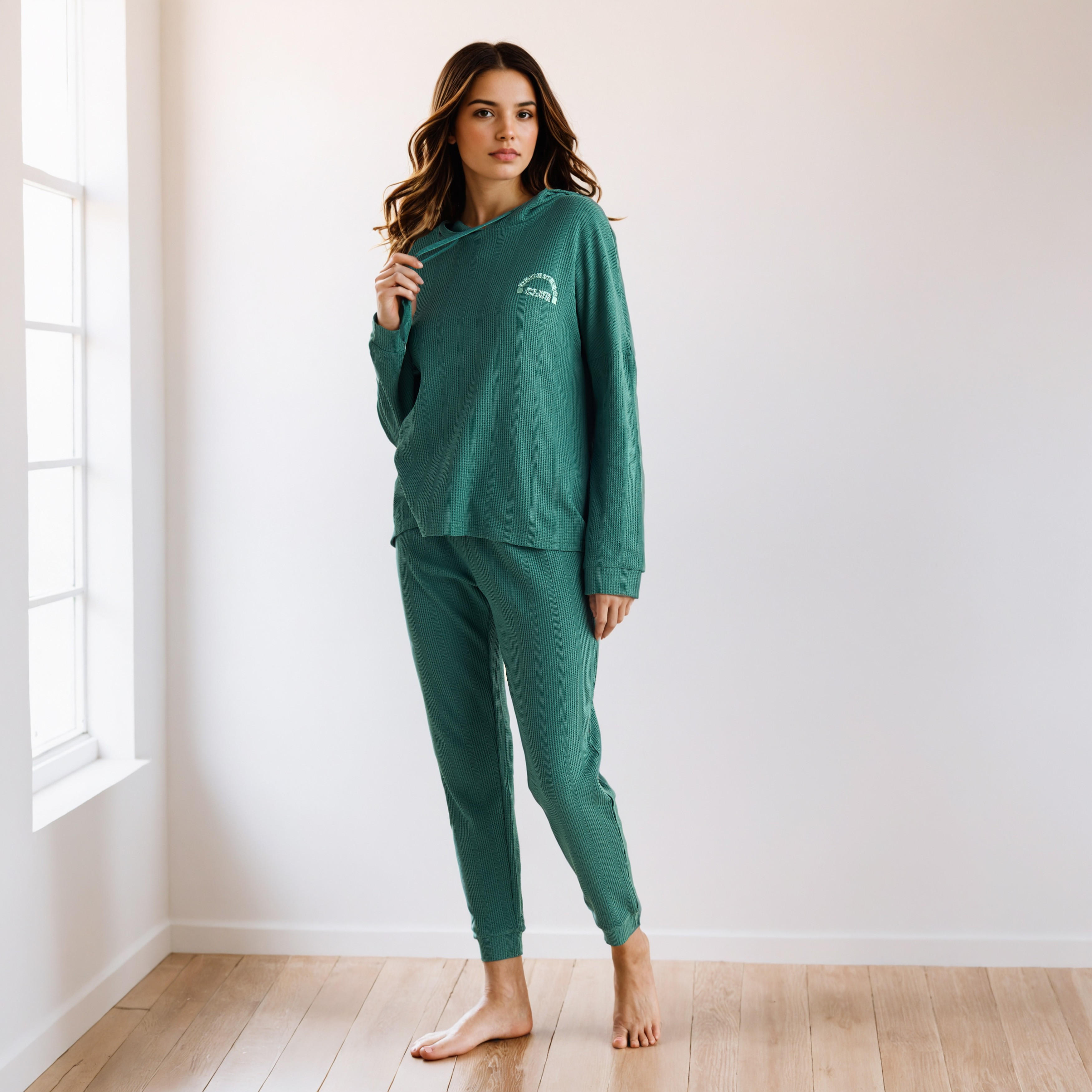 Waffle Textured Pyjama Set-women-clothing-nightwear-pyjamas-longsets-image-1