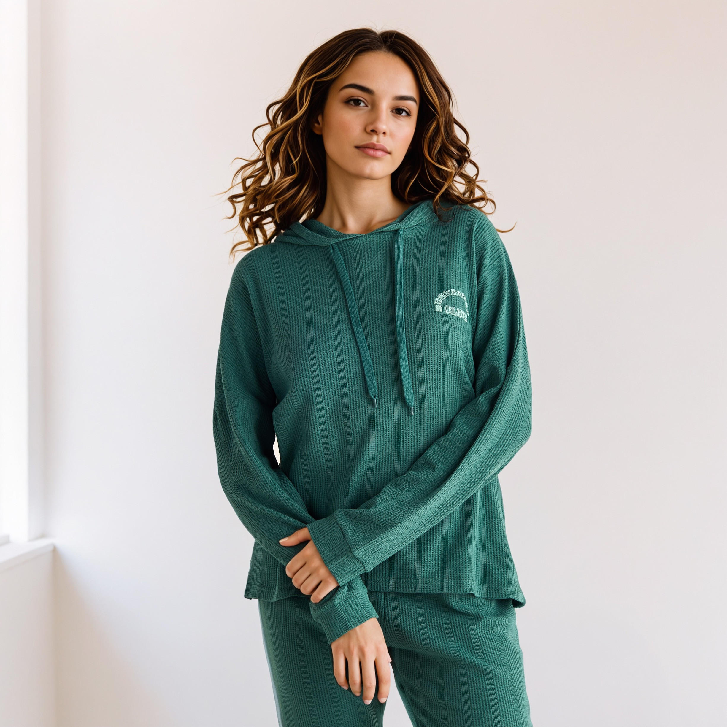 Waffle Textured Pyjama Set-women-clothing-nightwear-pyjamas-longsets-image-2