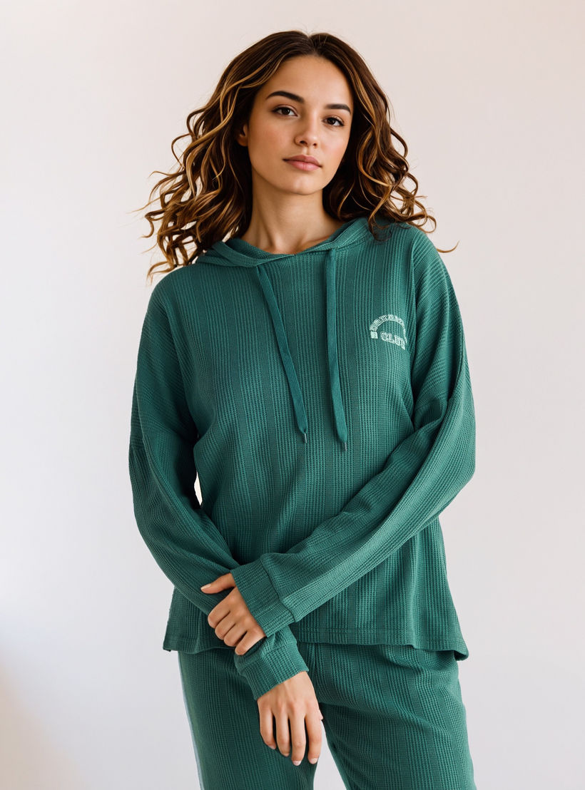 Waffle Textured Pyjama Set-women-clothing-nightwear-pyjamas-longsets-image-2