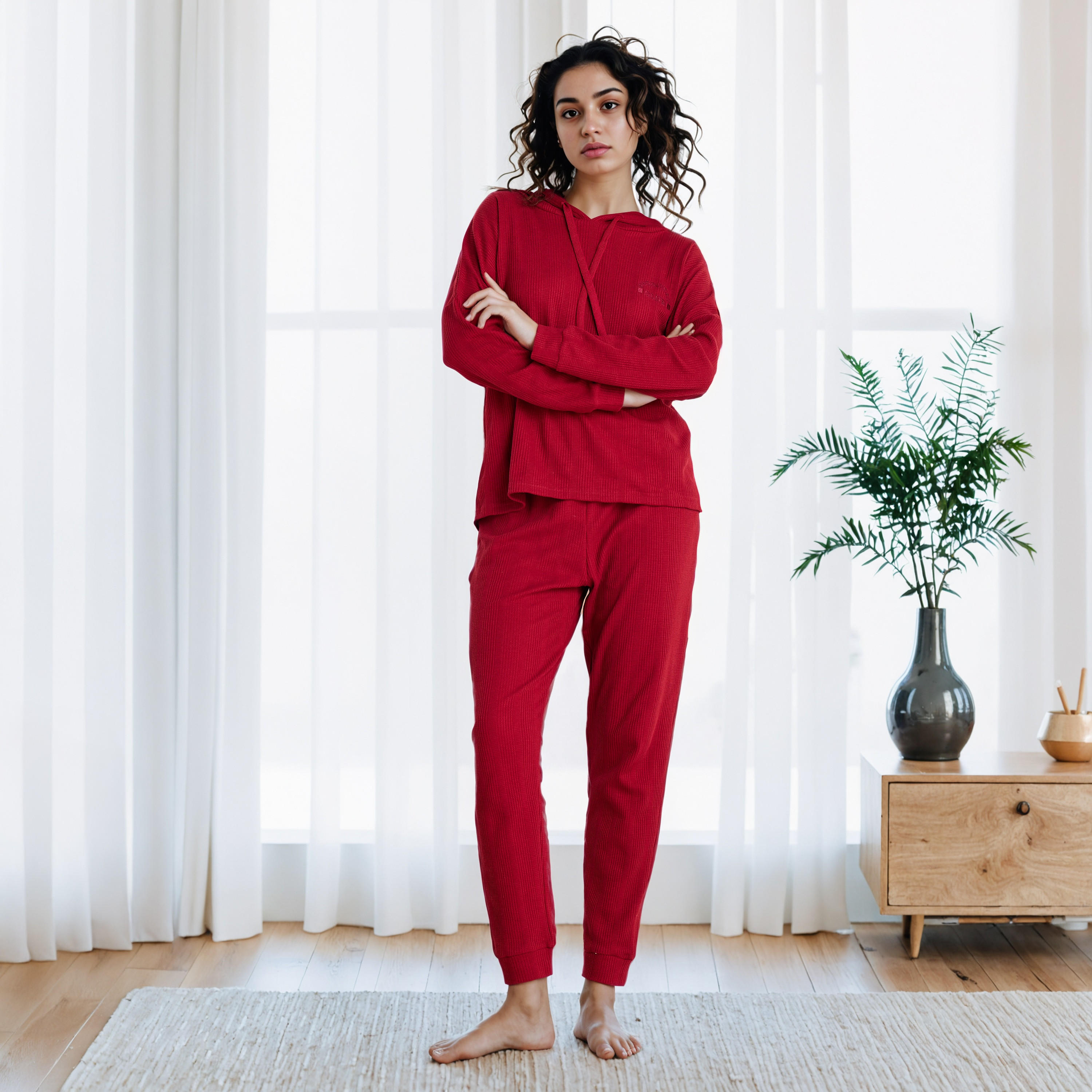 Waffle Textured Pyjama Set-women-clothing-nightwear-pyjamas-longsets-image-1