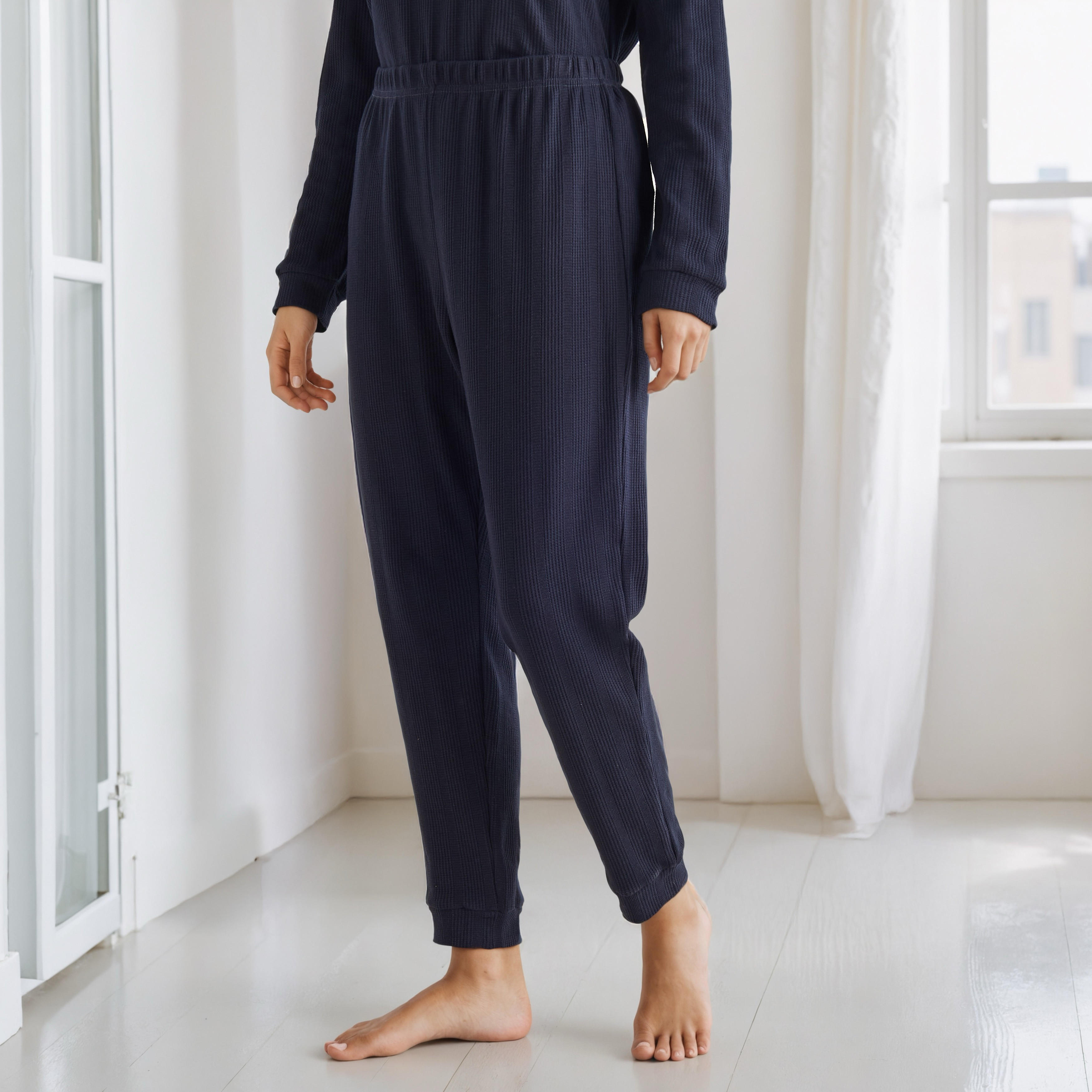 Waffle Textured Pyjama Set-women-clothing-nightwear-pyjamas-longsets-image-3