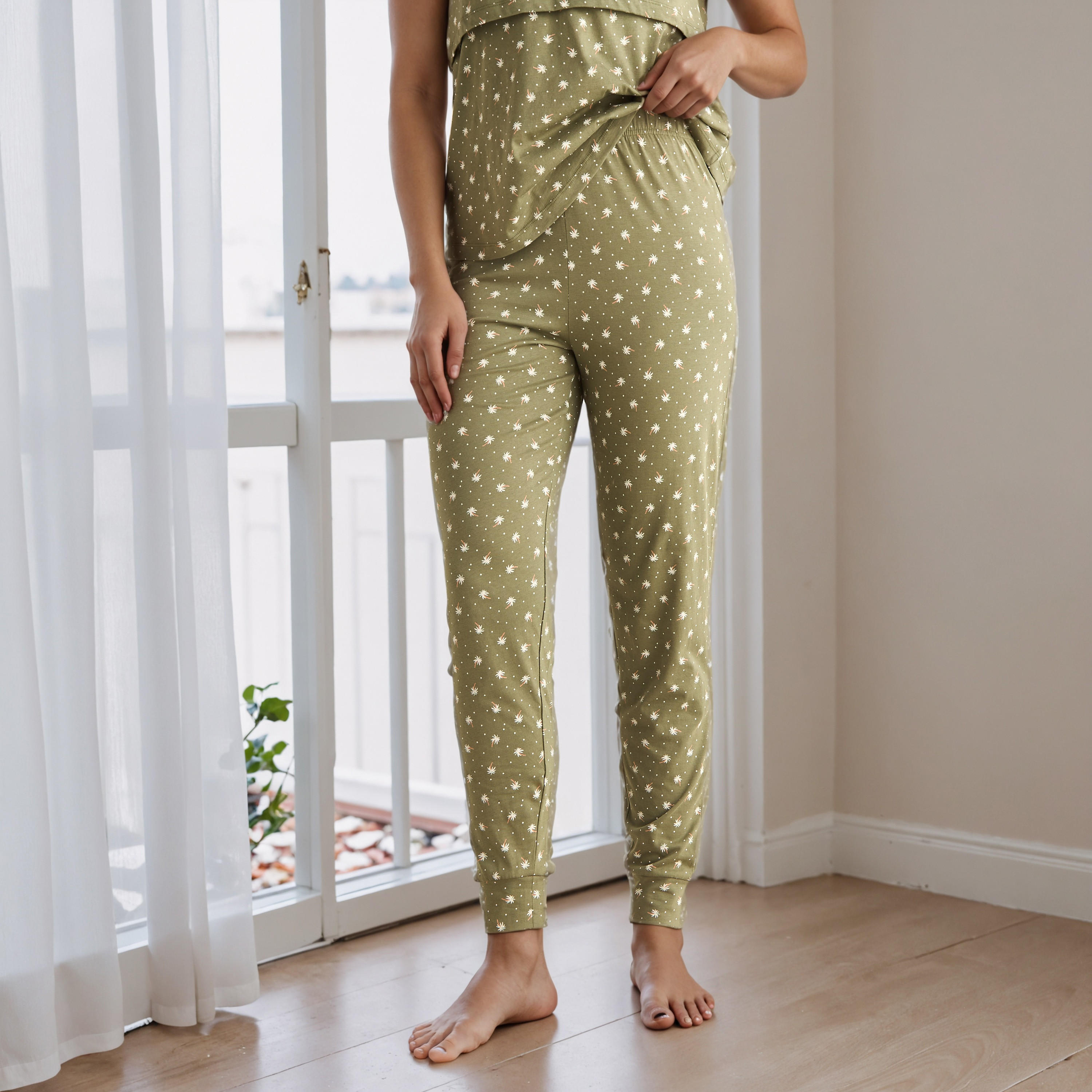 Printed Maternity Cotton Pyjama Set-women-clothing-maternity-nightwear-image-4