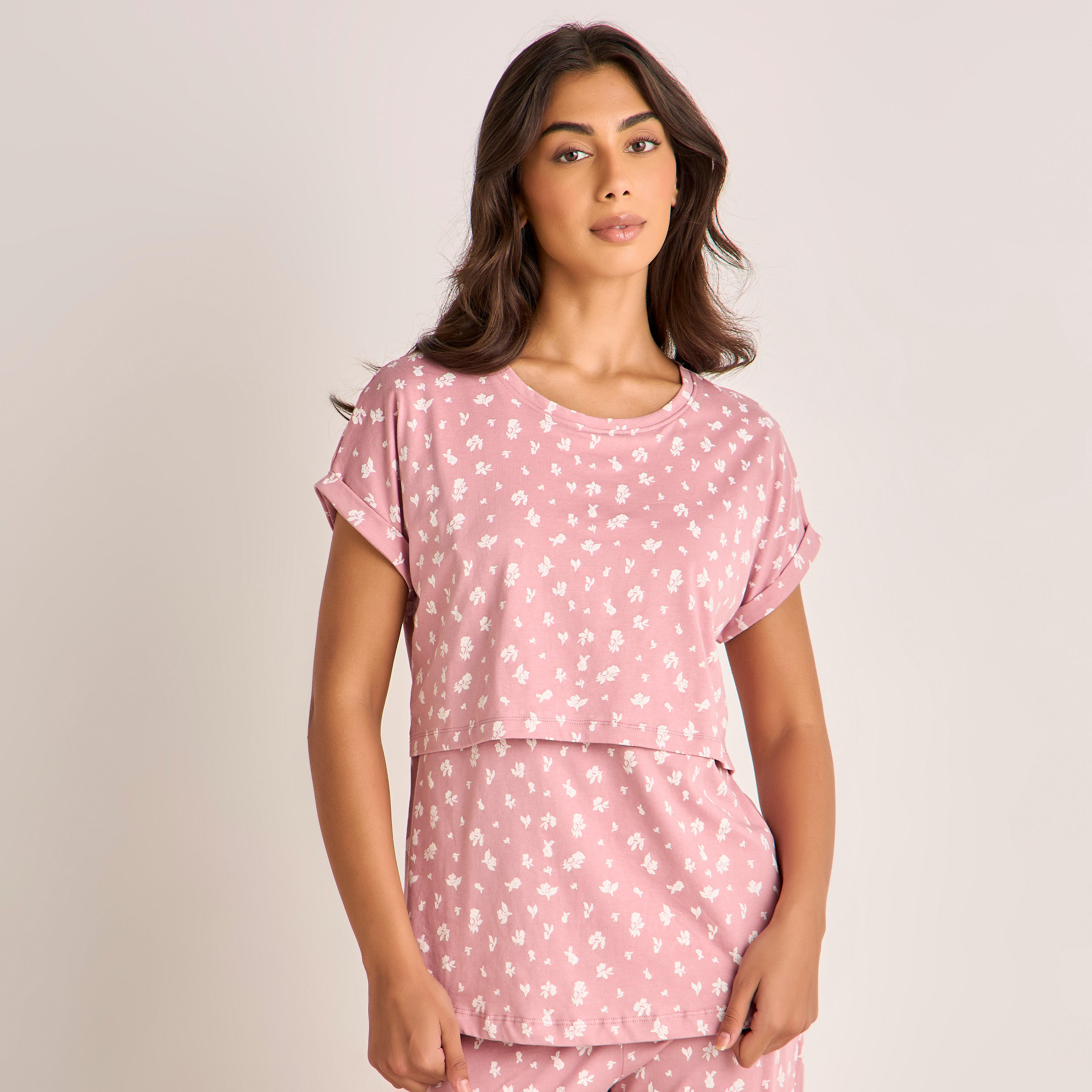 Floral Print Maternity Pyjama Set-women-clothing-nightwear-pyjamas-longsets-image-2