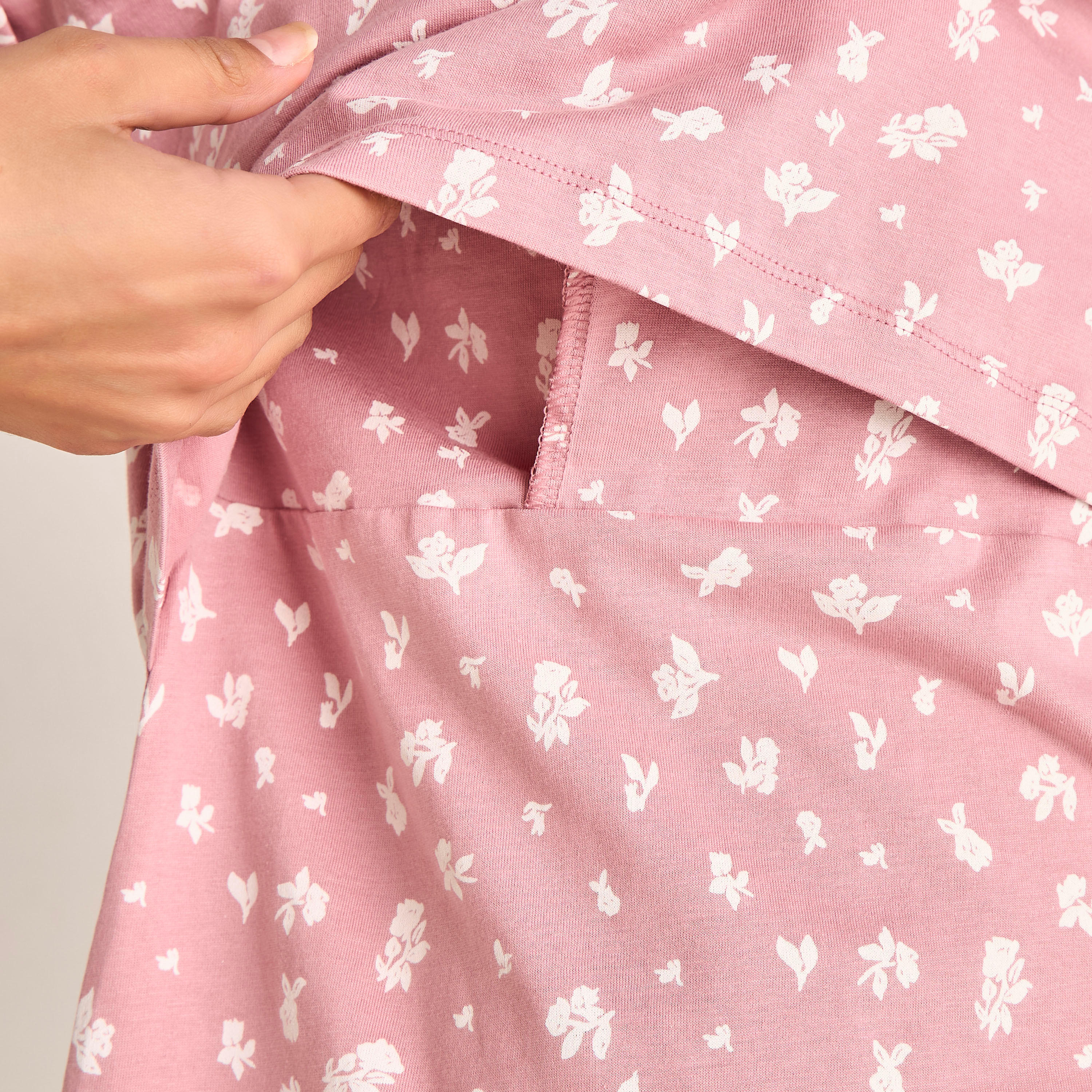 Floral Print Maternity Pyjama Set-women-clothing-nightwear-pyjamas-longsets-image-3