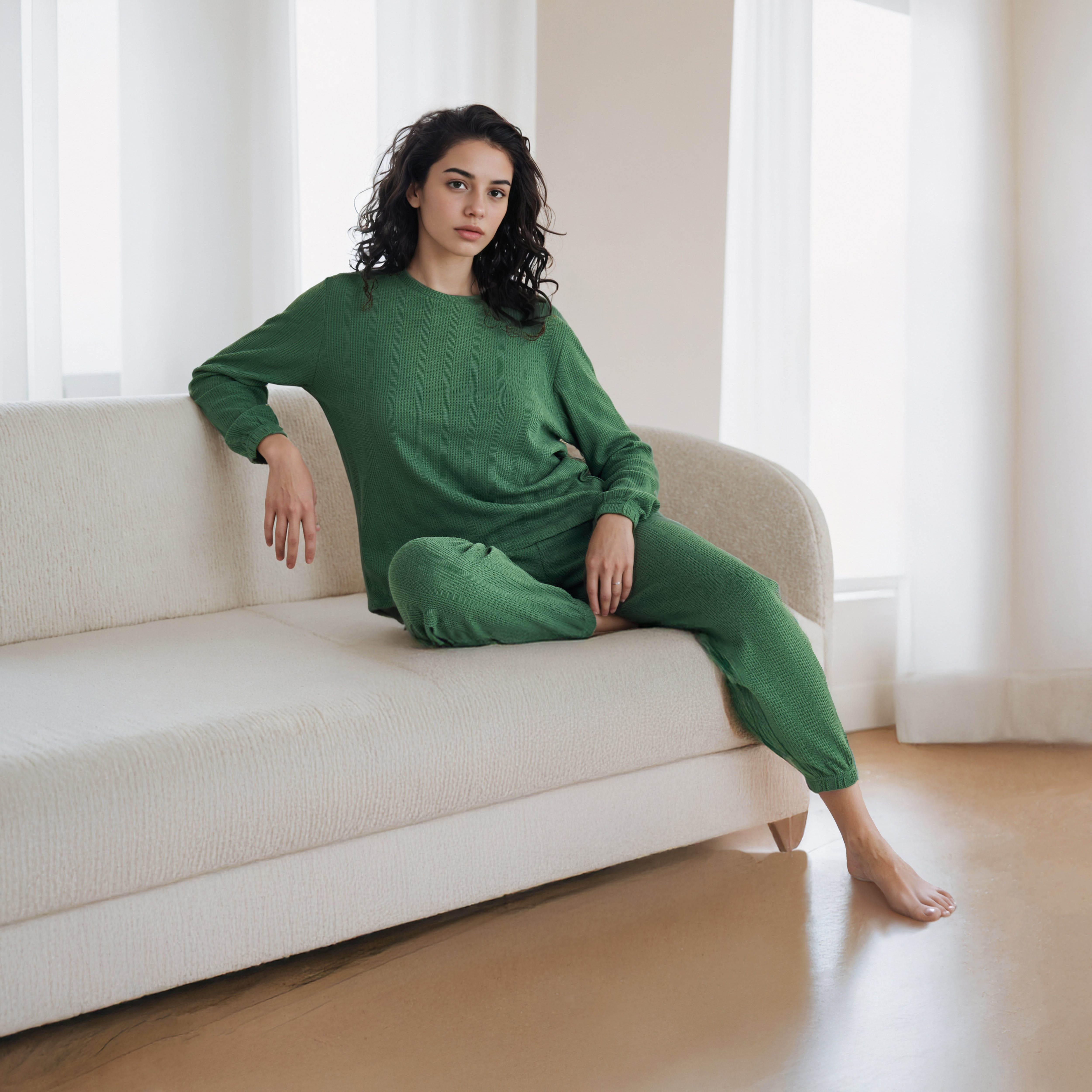 Waffle Textured Pyjama Set-women-clothing-nightwear-pyjamas-longsets-image-1