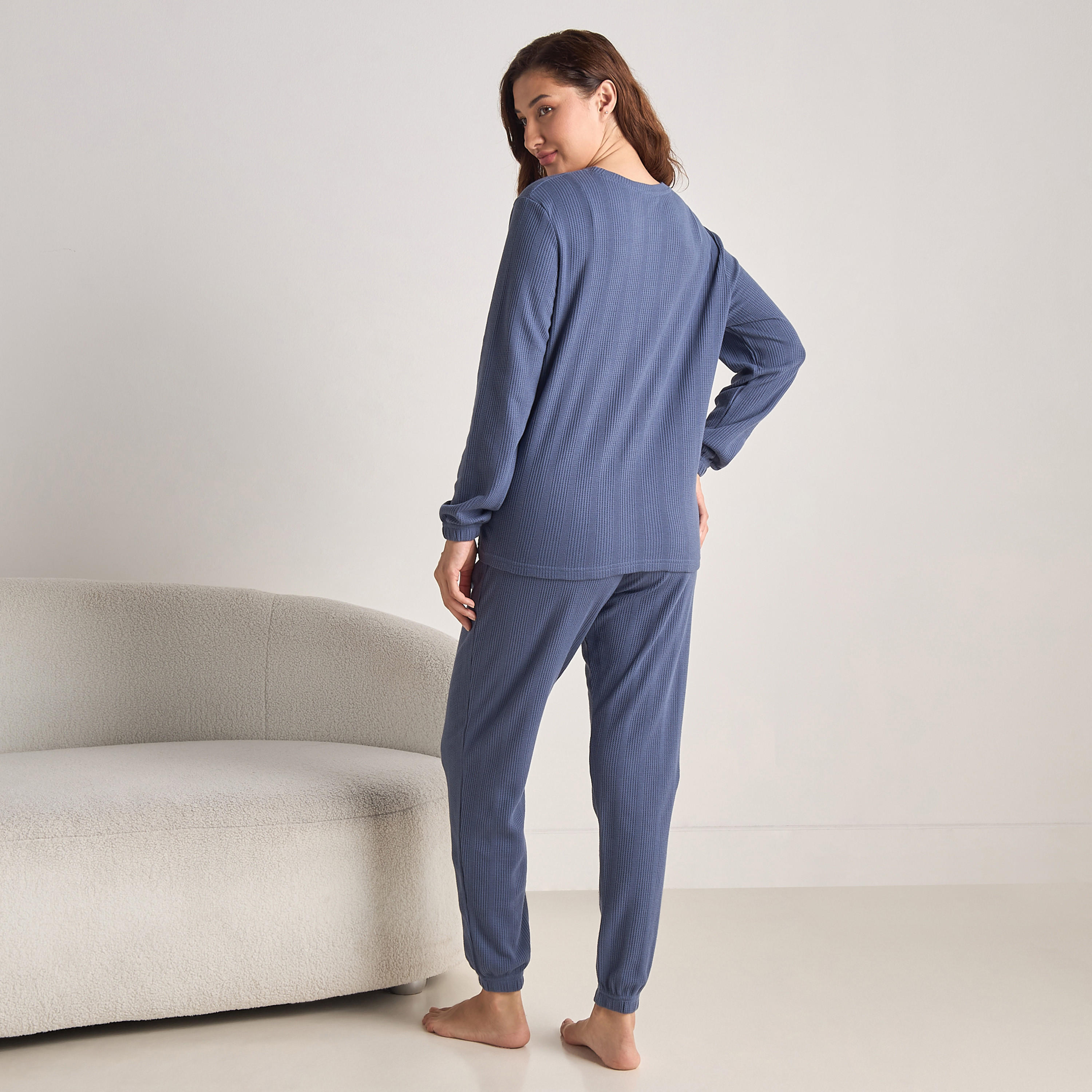 Waffle Textured Pyjama Set-women-clothing-nightwear-pyjamas-longsets-image-4