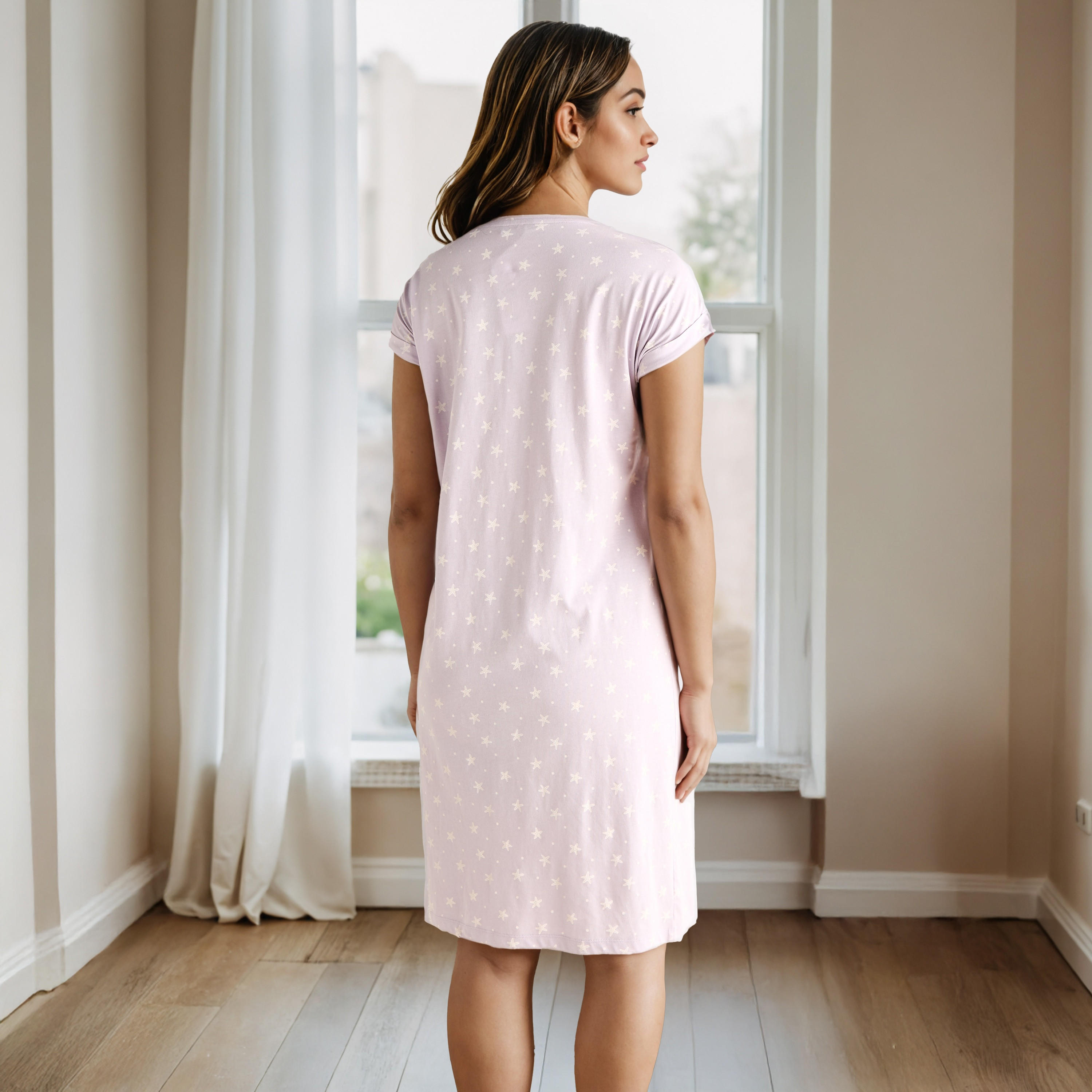 Printed Maternity Night Dress-women-clothing-maternity-nightwear-image-2