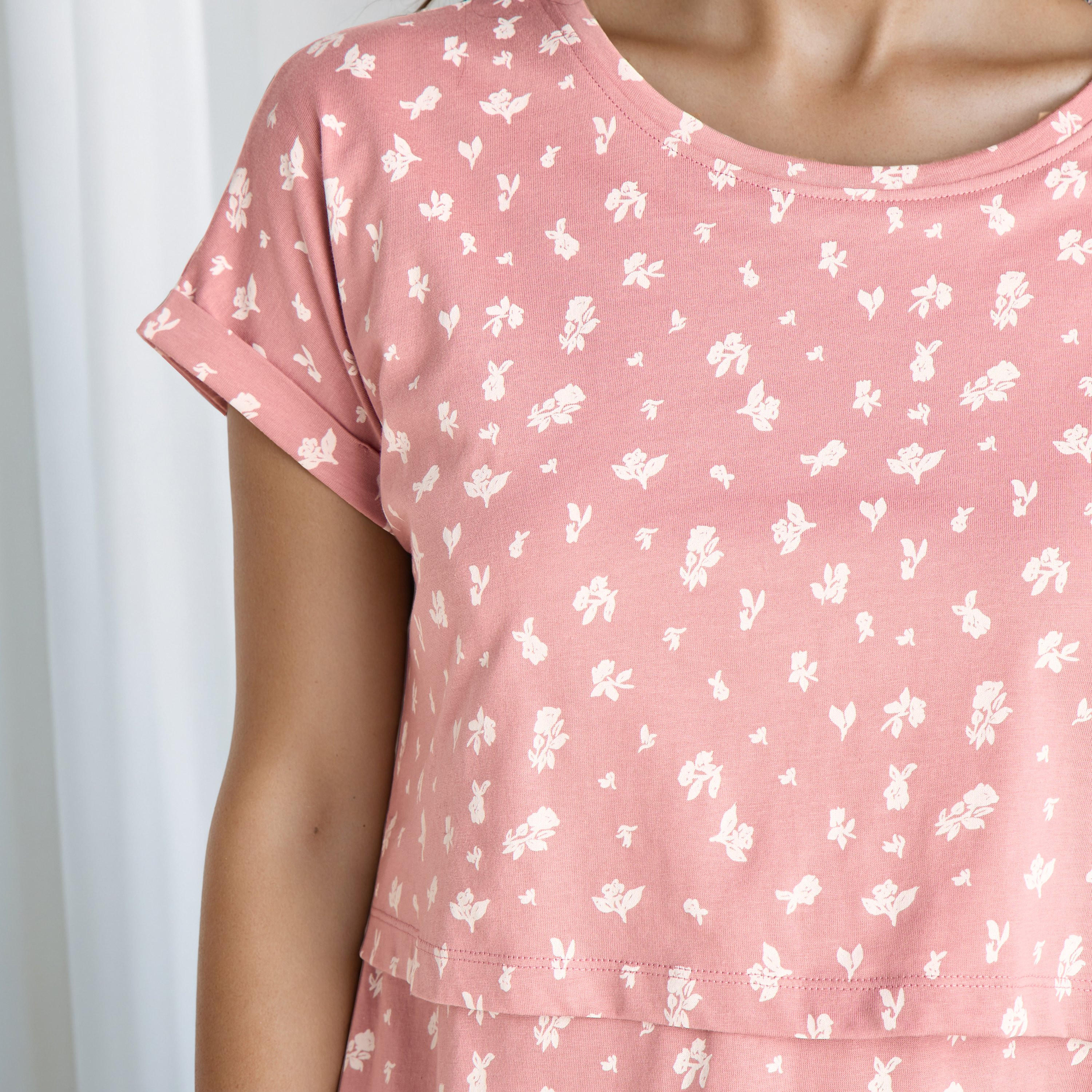 Floral Print Maternity Night Dress-women-clothing-maternity-nightwear-image-4