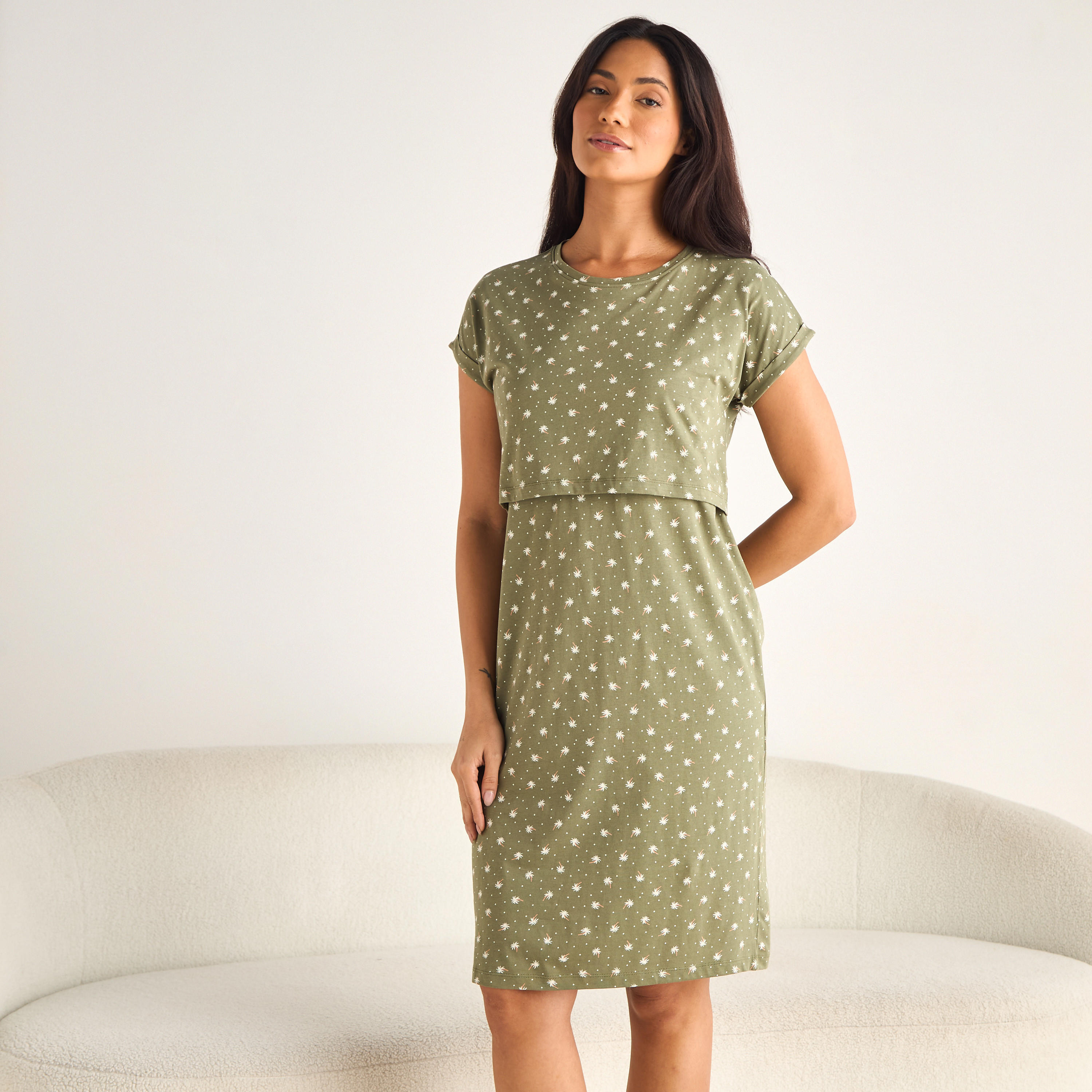 Printed Maternity Night Dress-women-clothing-maternity-nightwear-image-1