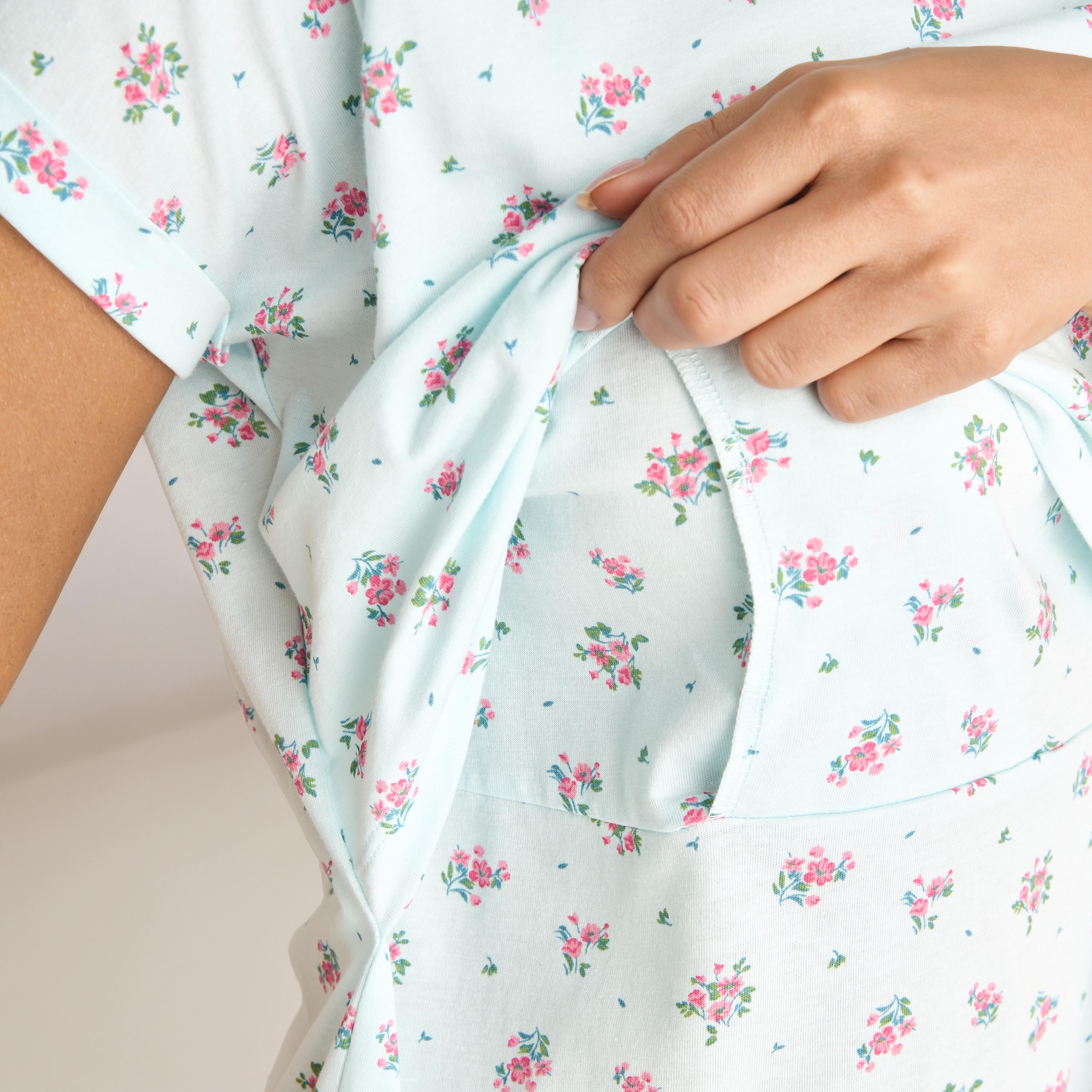 فستان نوم للحوامل بطبعات زهرية-women-clothing-maternity-nightwear-image-3