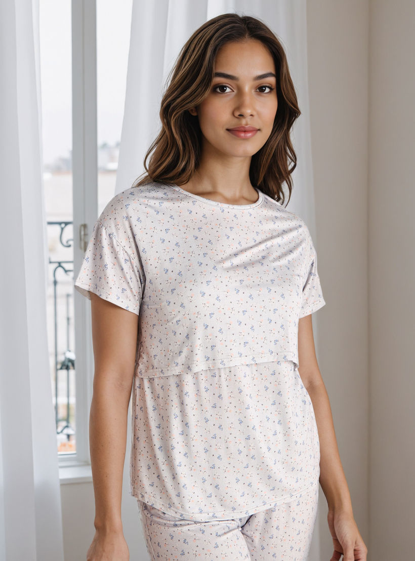 Printed Maternity Pyjama Set-women-clothing-maternity-nightwear-image-2