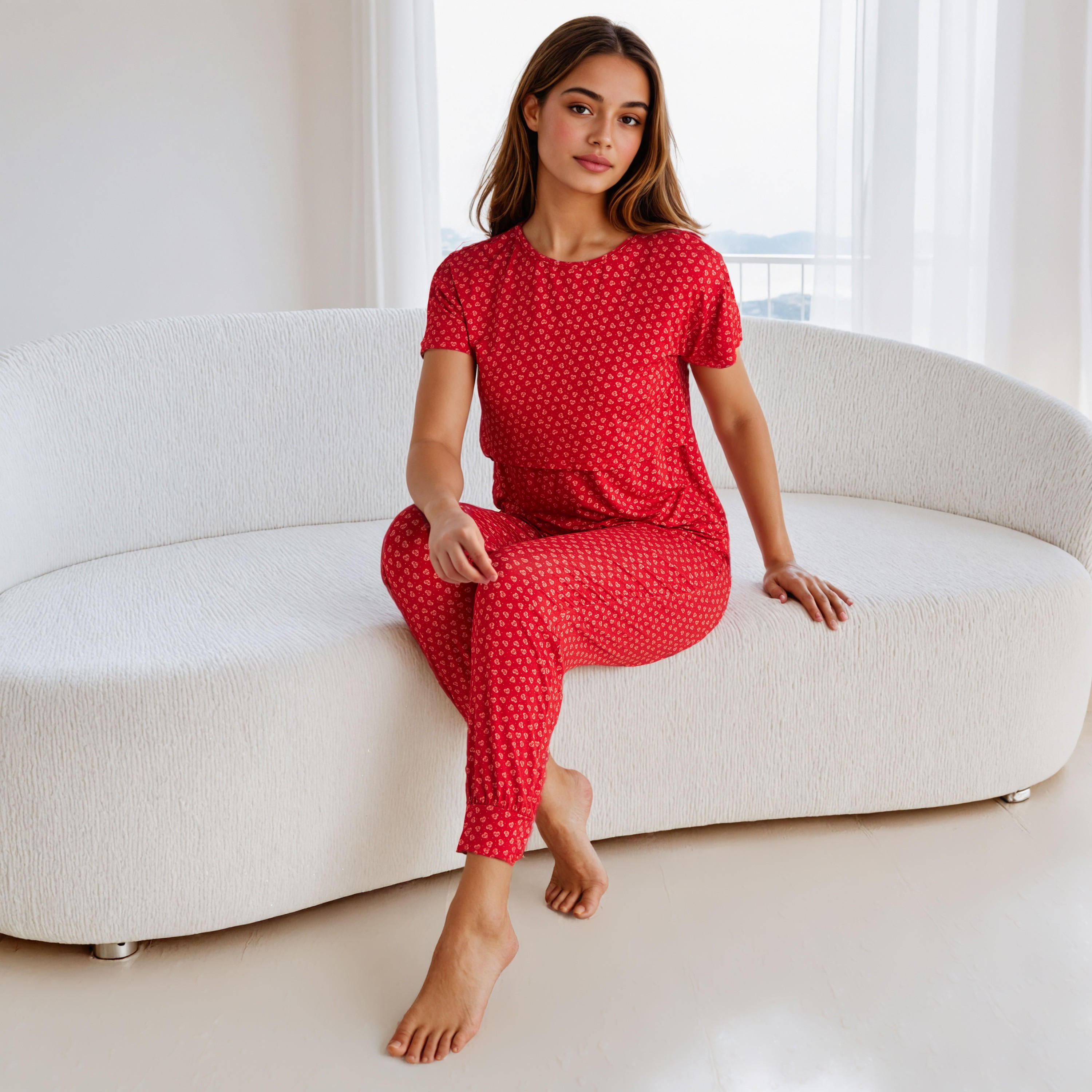 Printed Maternity Pyjama Set-women-clothing-maternity-nightwear-image-1