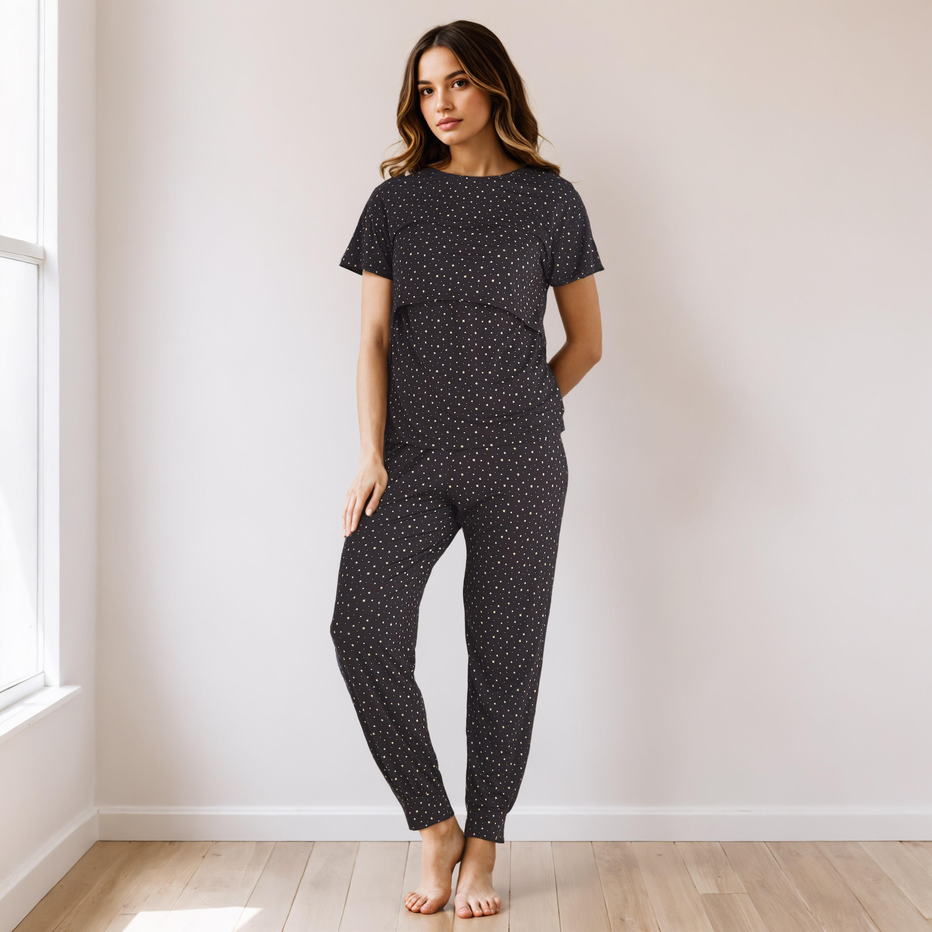 Printed Maternity Pyjama Set-women-clothing-maternity-nightwear-image-1