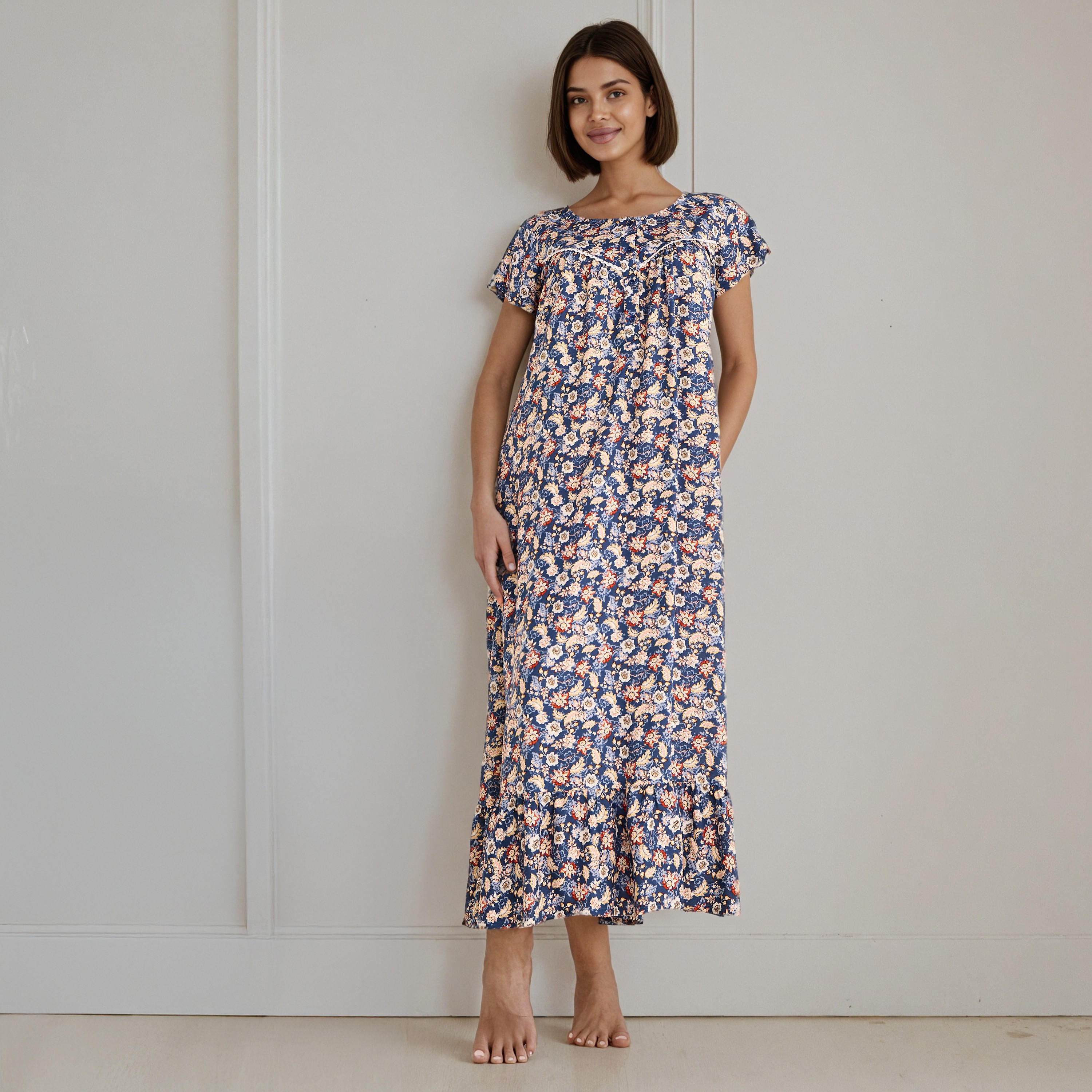 ثوب نوم بطبعات زهرية-women-clothing-nightwear-nighties-image-4