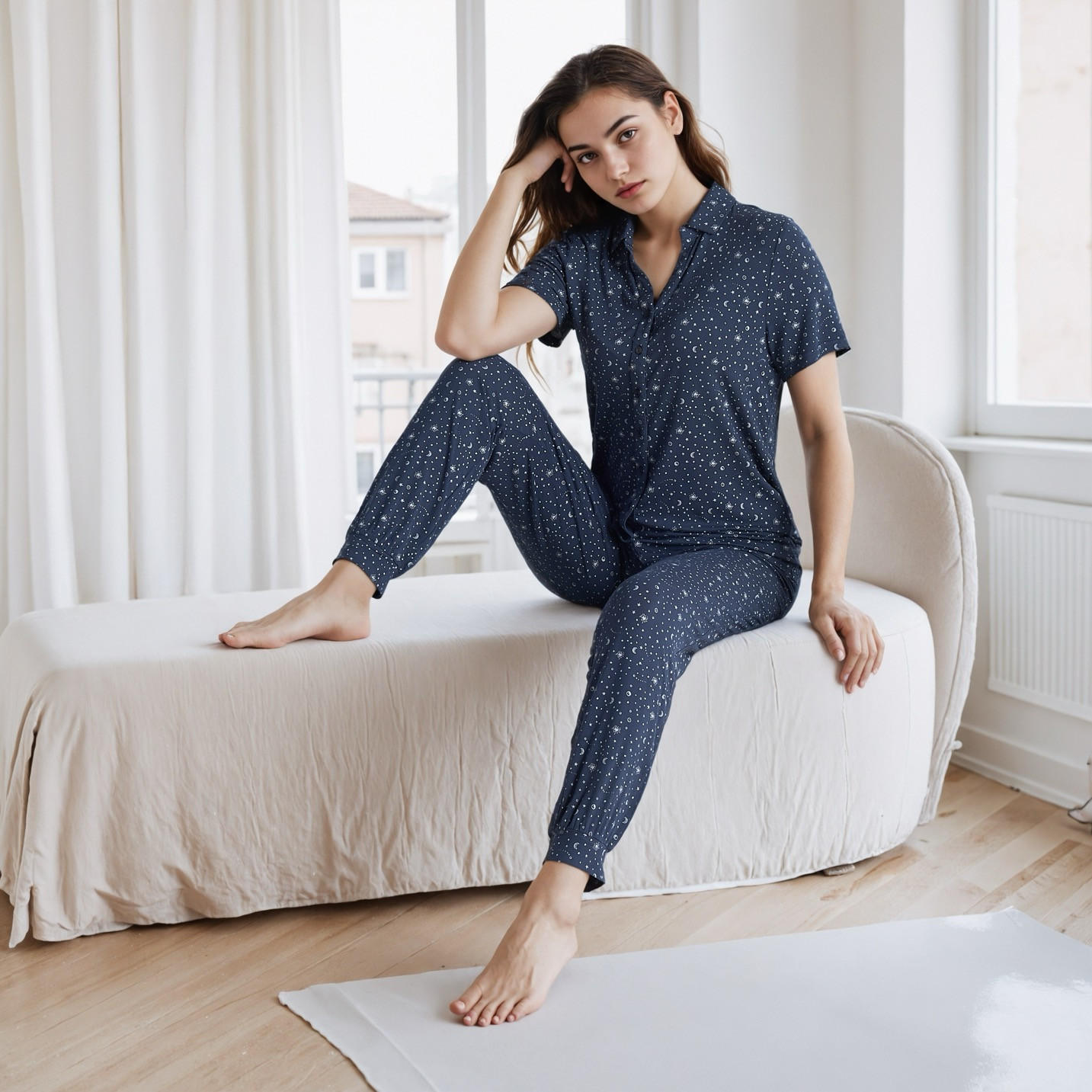 طقم بيجاما مودال بطبعات-women-clothing-nightwear-pyjamas-longsets-image-6