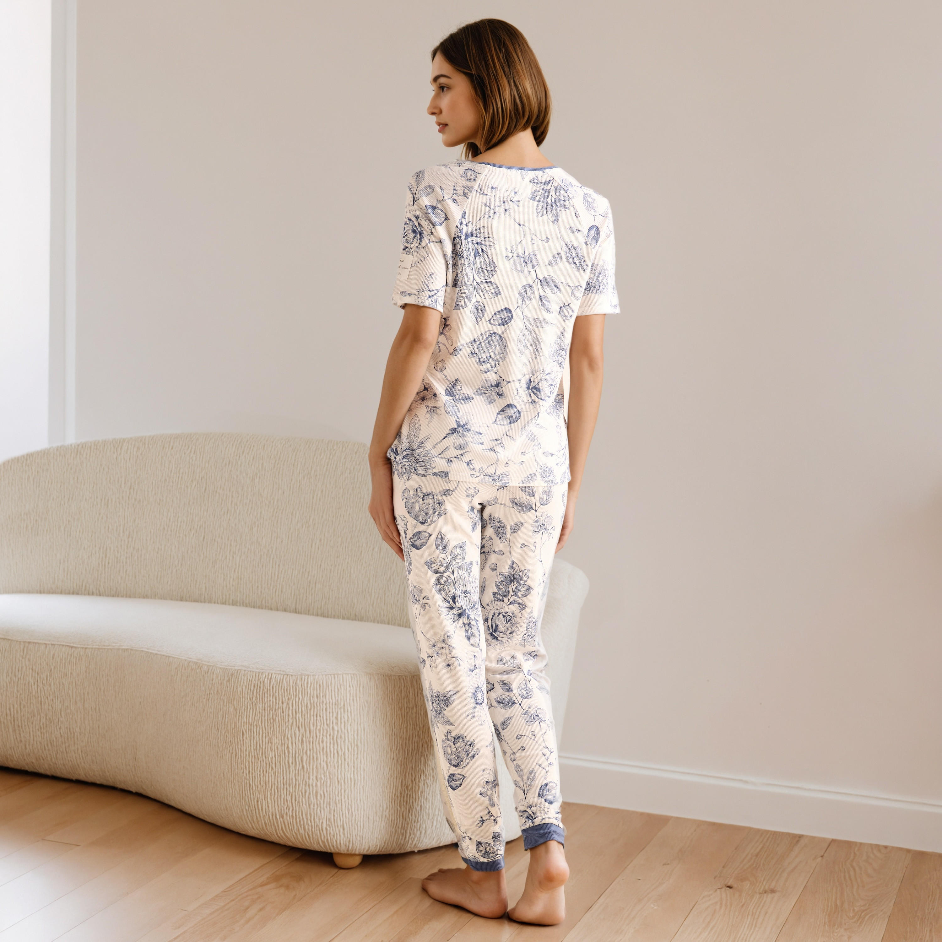 Floral Print Waffle Pyjama Set-women-clothing-nightwear-pyjamas-longsets-image-3