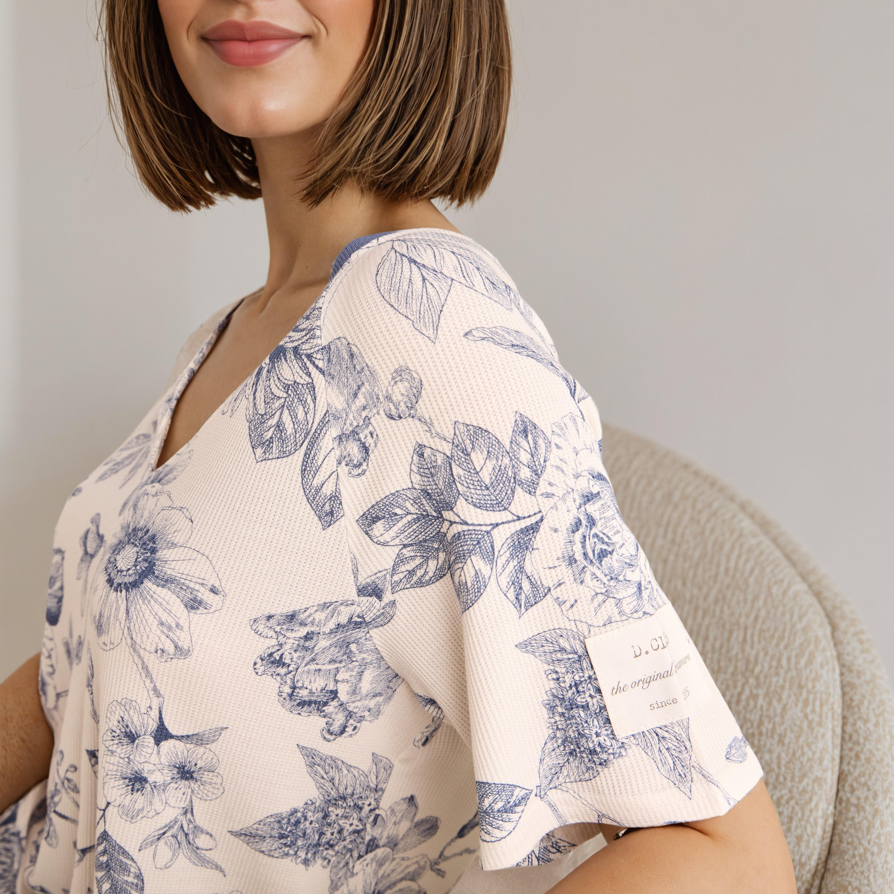 Floral Print Waffle Pyjama Set-women-clothing-nightwear-pyjamas-longsets-image-5