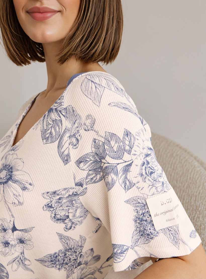Floral Print Waffle Pyjama Set-women-clothing-nightwear-pyjamas-longsets-image-5