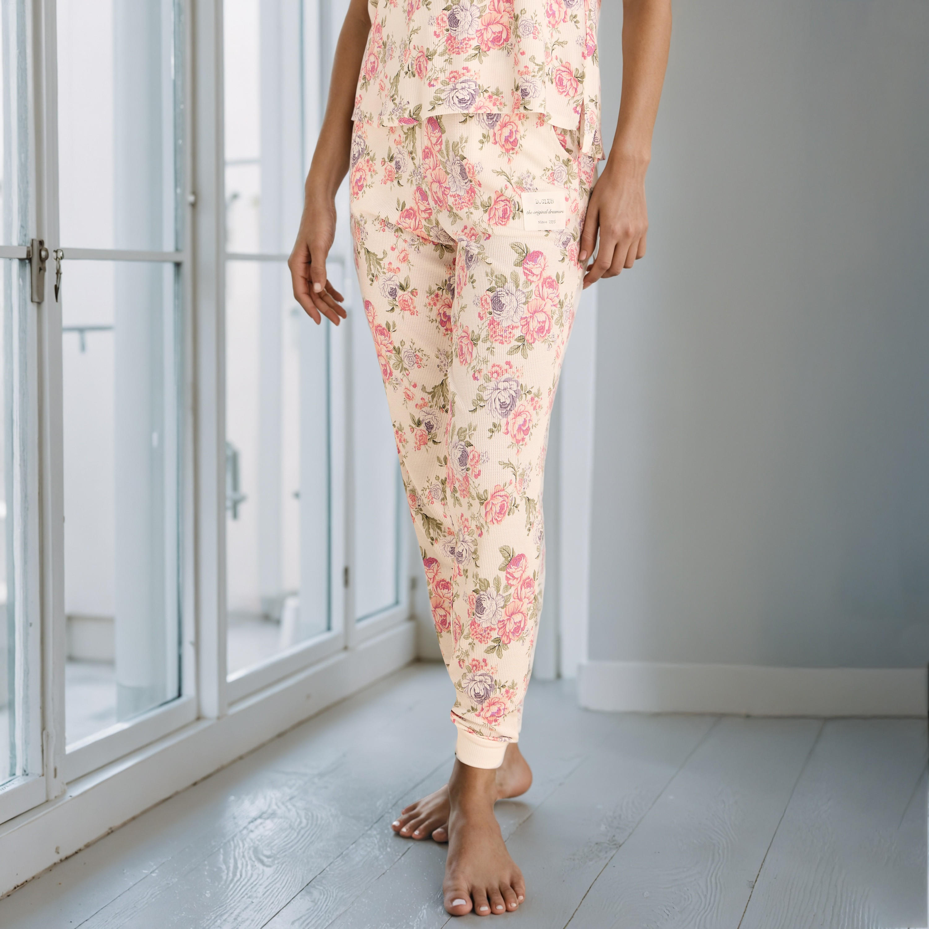 Floral Print Waffle Pyjama Set-women-clothing-nightwear-pyjamas-longsets-image-4