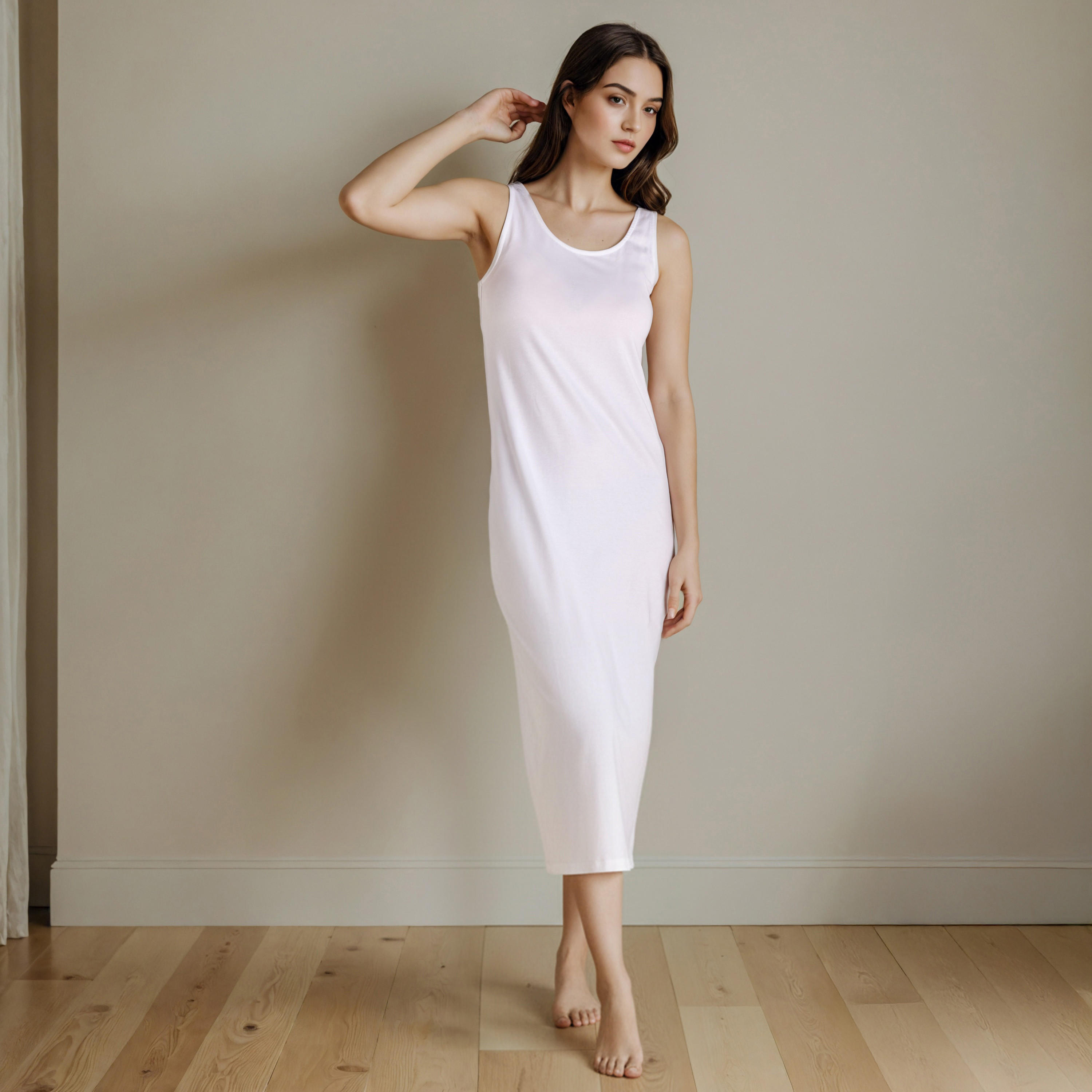 Sleeveless Slip Dress with Slit-women-clothing-nightwear-nighties-image-2