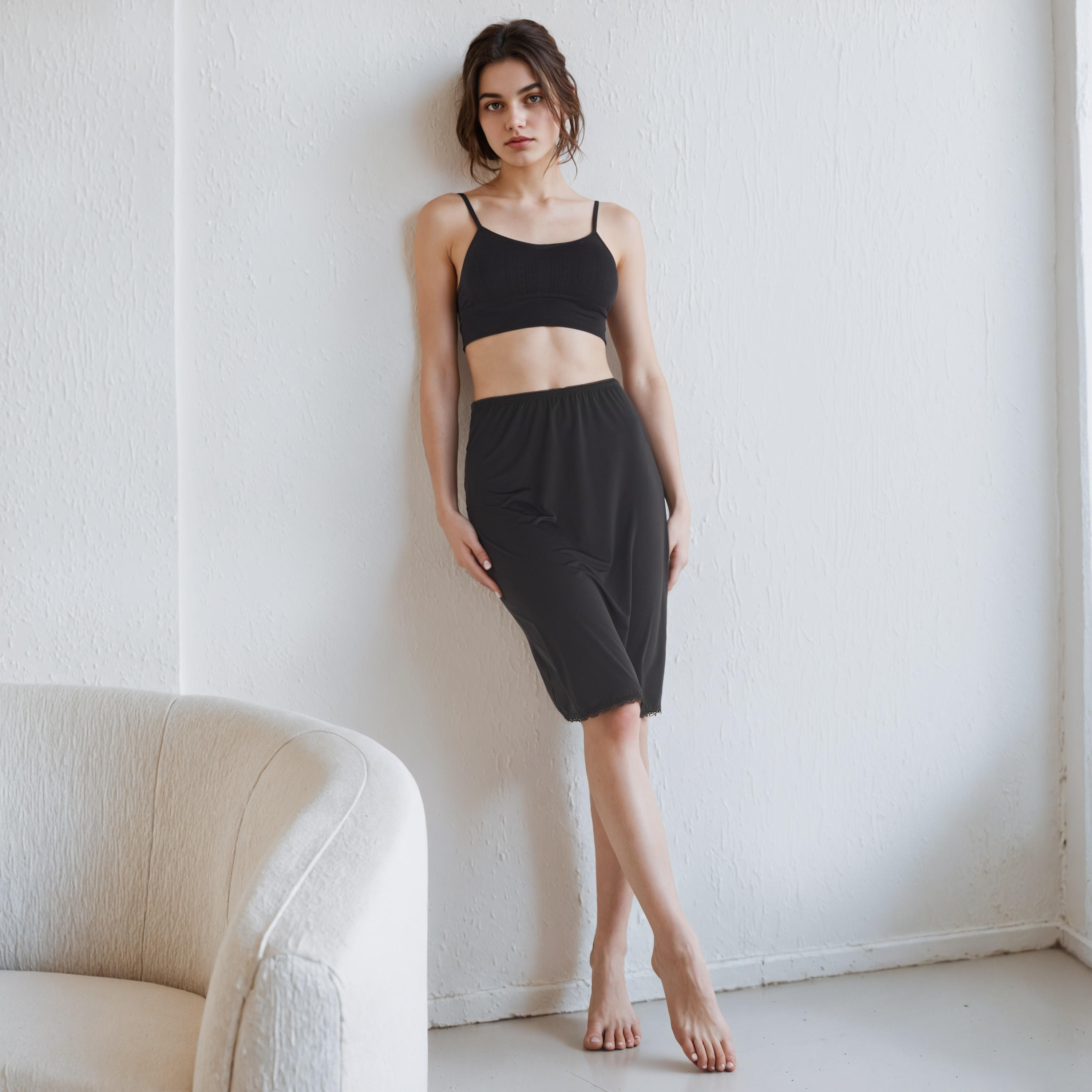 Lace Trim Innerwear Skirt-women-clothing-nightwear-nighties-image-2